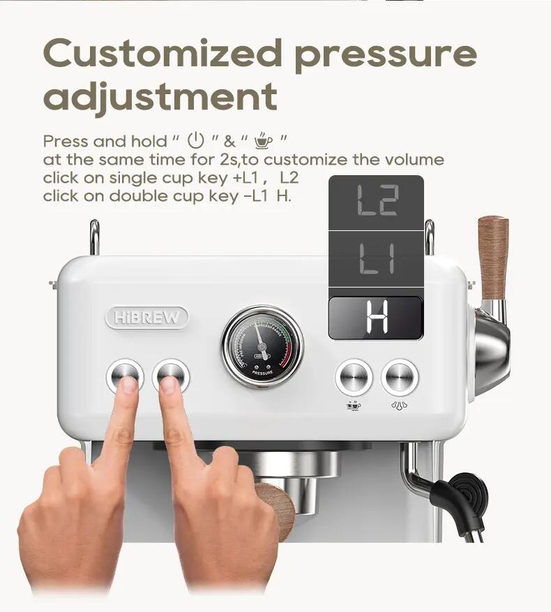 HiBREW H10 Plus poloautomatický kávovar na espresso, 20 bar 6/15