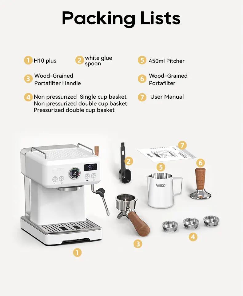 HiBREW H10 Plus poloautomatický kávovar na espresso, 20 bar 15/15