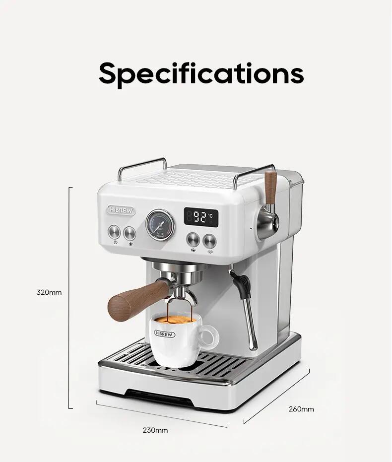 HiBREW H10 Plus poloautomatický kávovar na espresso, 20 bar 13/15