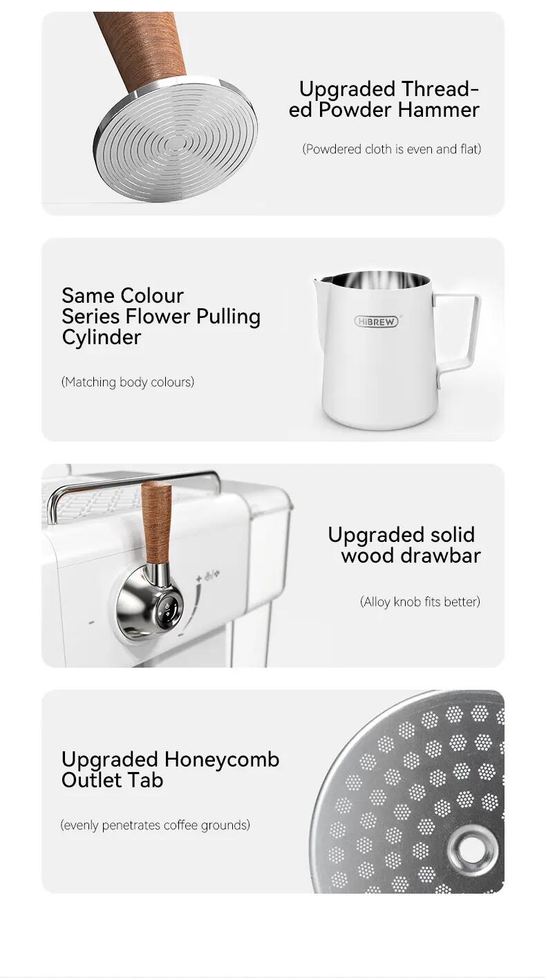 HiBREW H10 Plus poloautomatický kávovar na espresso, 20 bar 12/15
