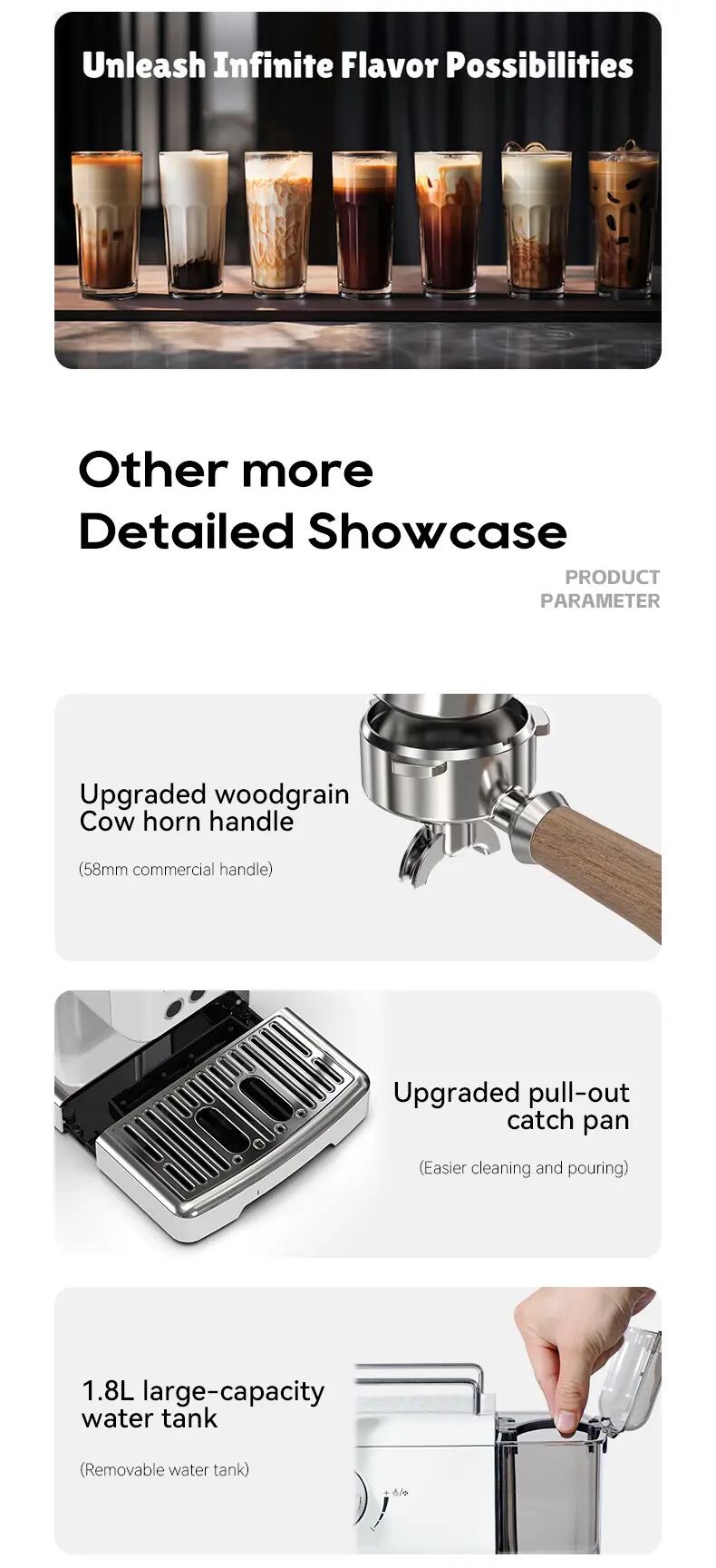 HiBREW H10 Plus poloautomatický kávovar na espresso, 20 bar 11/15