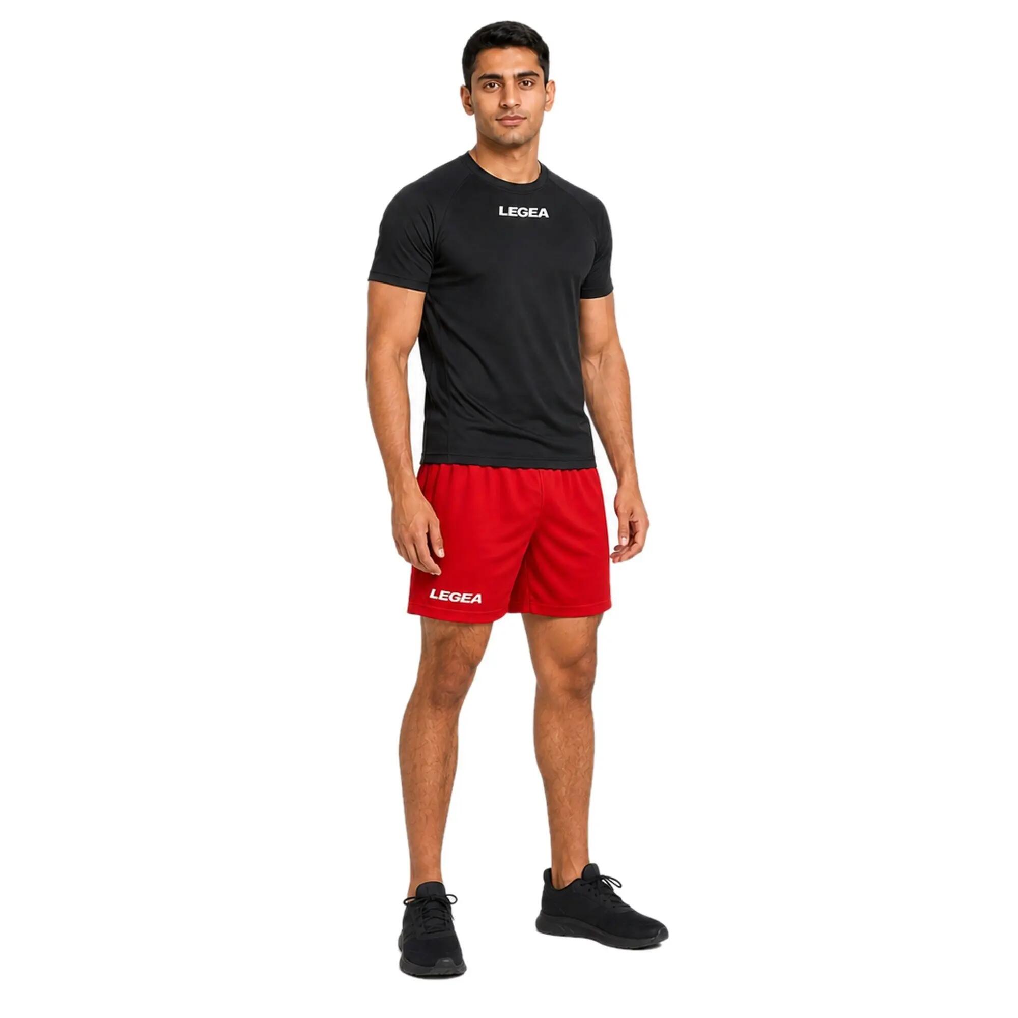 Calções Masculinos de Corrida Napoli Poliéster 100% Vermelho Junior 4/4