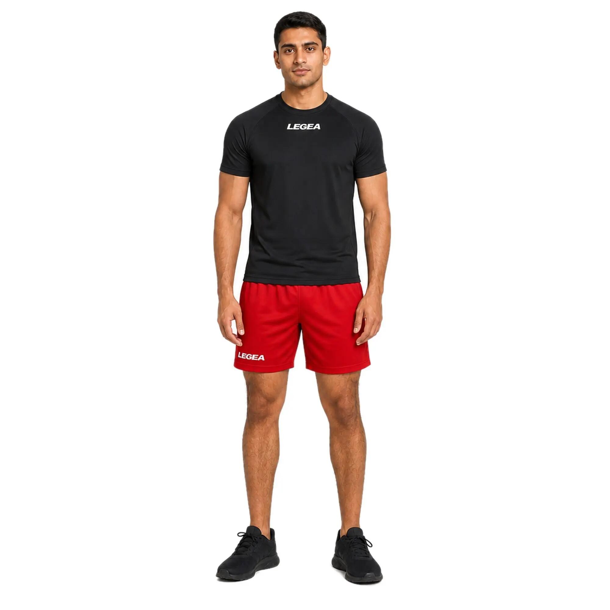 Calções Masculinos de Corrida Napoli Poliéster 100% Vermelho Junior 2/4