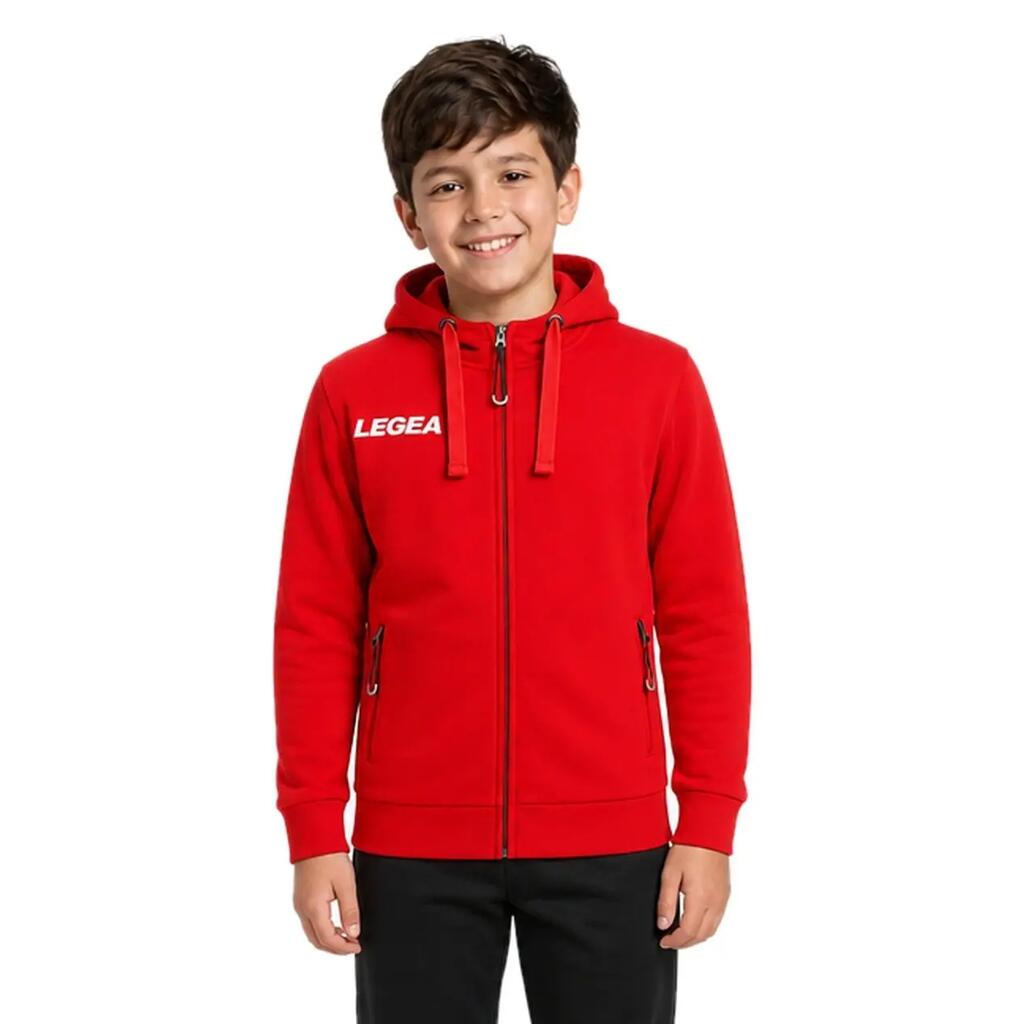 Суитшърт Sarajevo Junior Full Zip за тренировъчно бягане червен