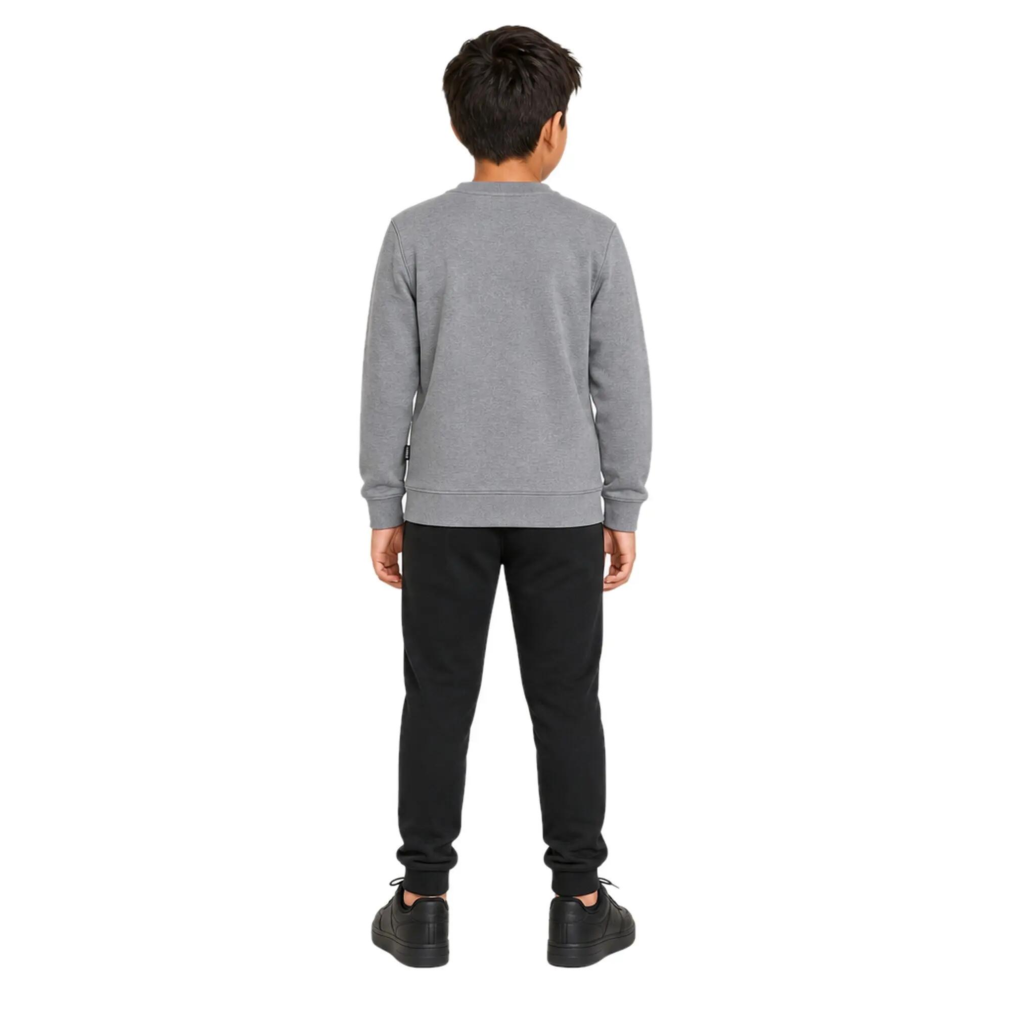 Junior Kapuzenpullover Grau Melange 3/4