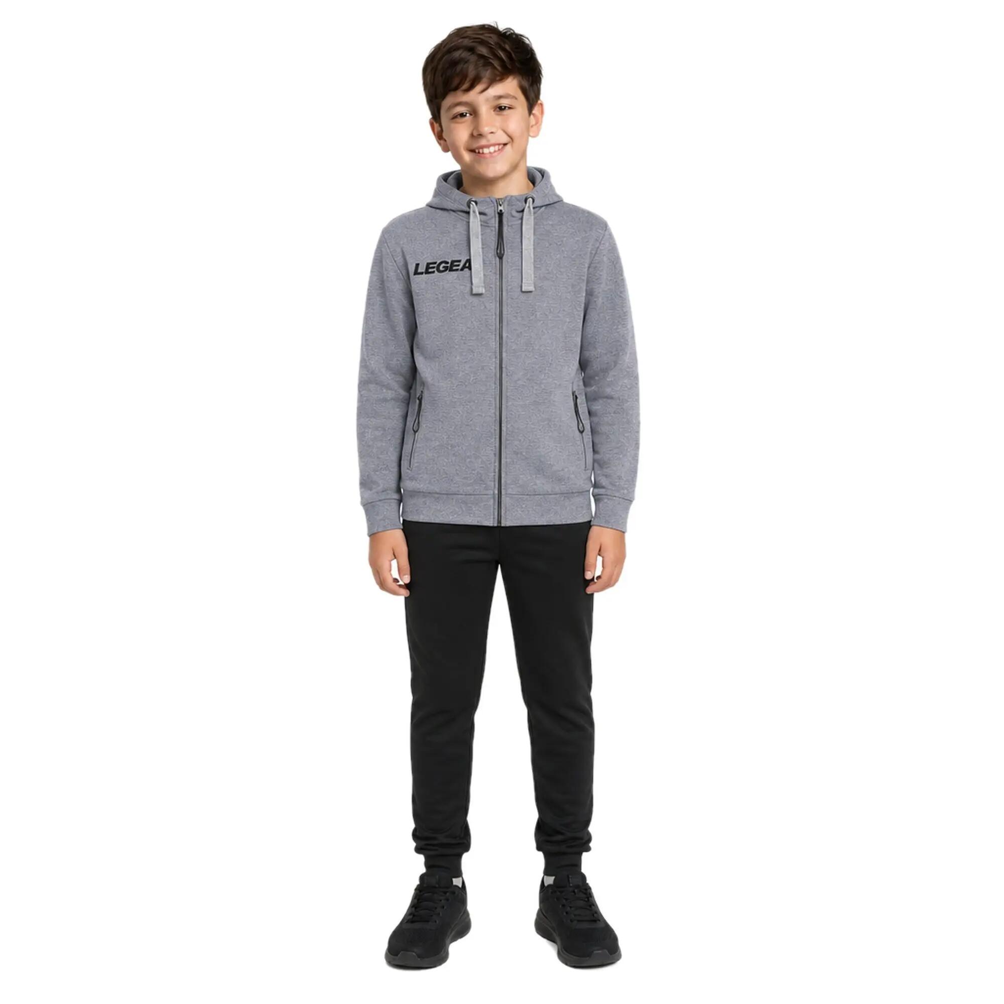 Fille Course Vêtement Sweat à Capuche Sarajevo Junior Gris Mélangé 2/6