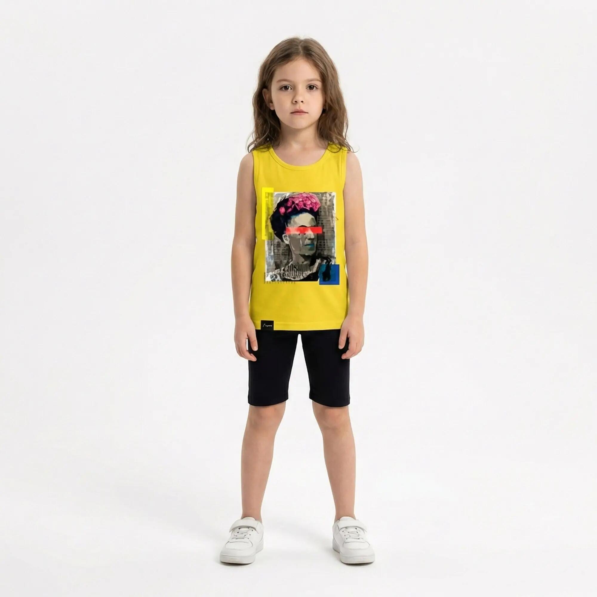 Femme Fitness Débardeur Coton Jaune 2/7