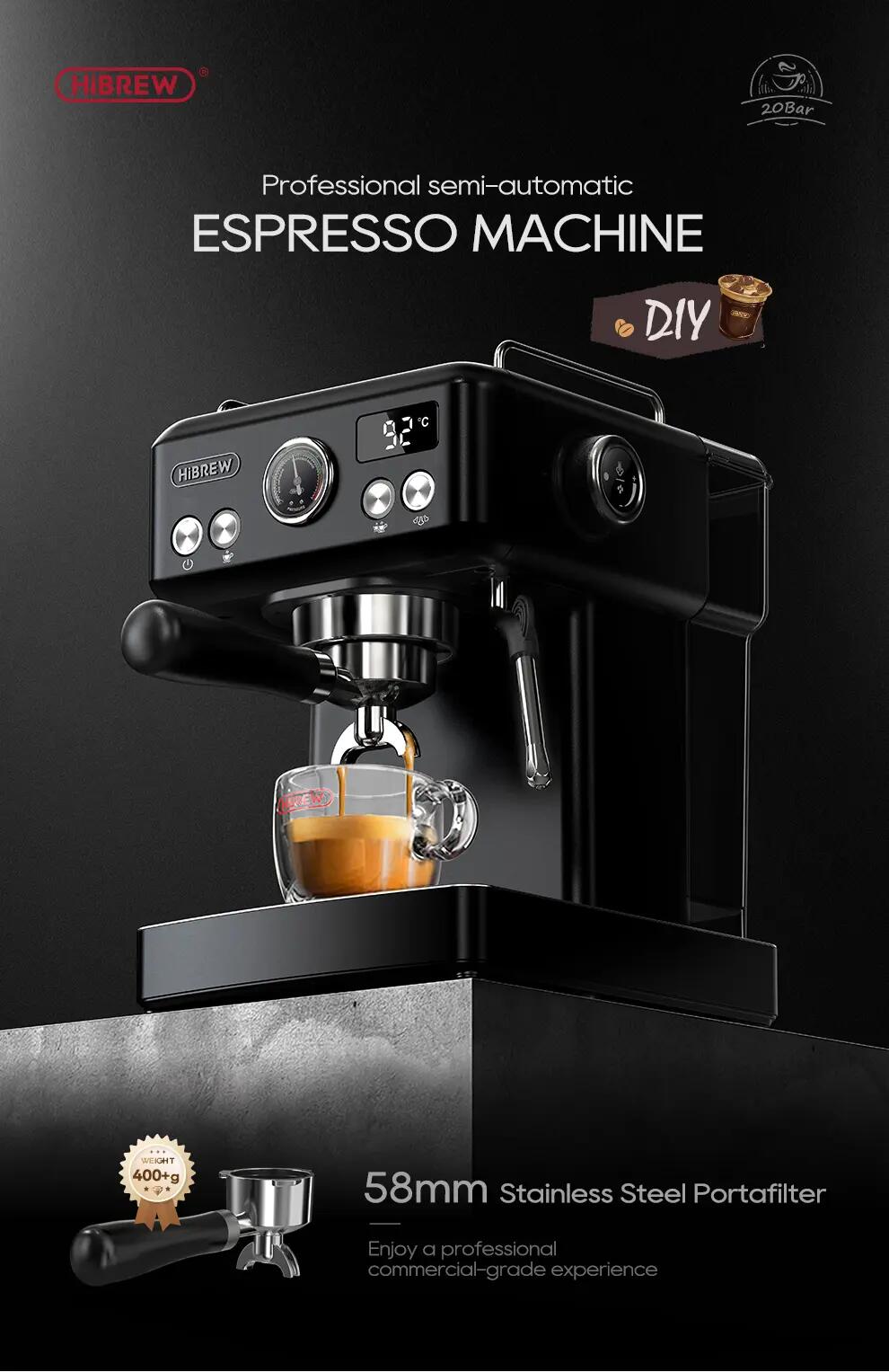 HiBREW H10A poloautomatický kávovar na espresso, 20 bar 2/15