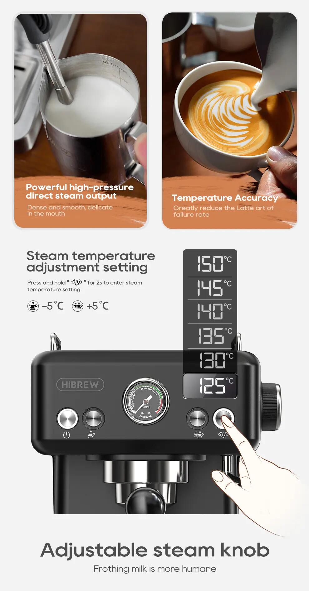 HiBREW H10A poloautomatický kávovar na espresso, 20 bar 13/15