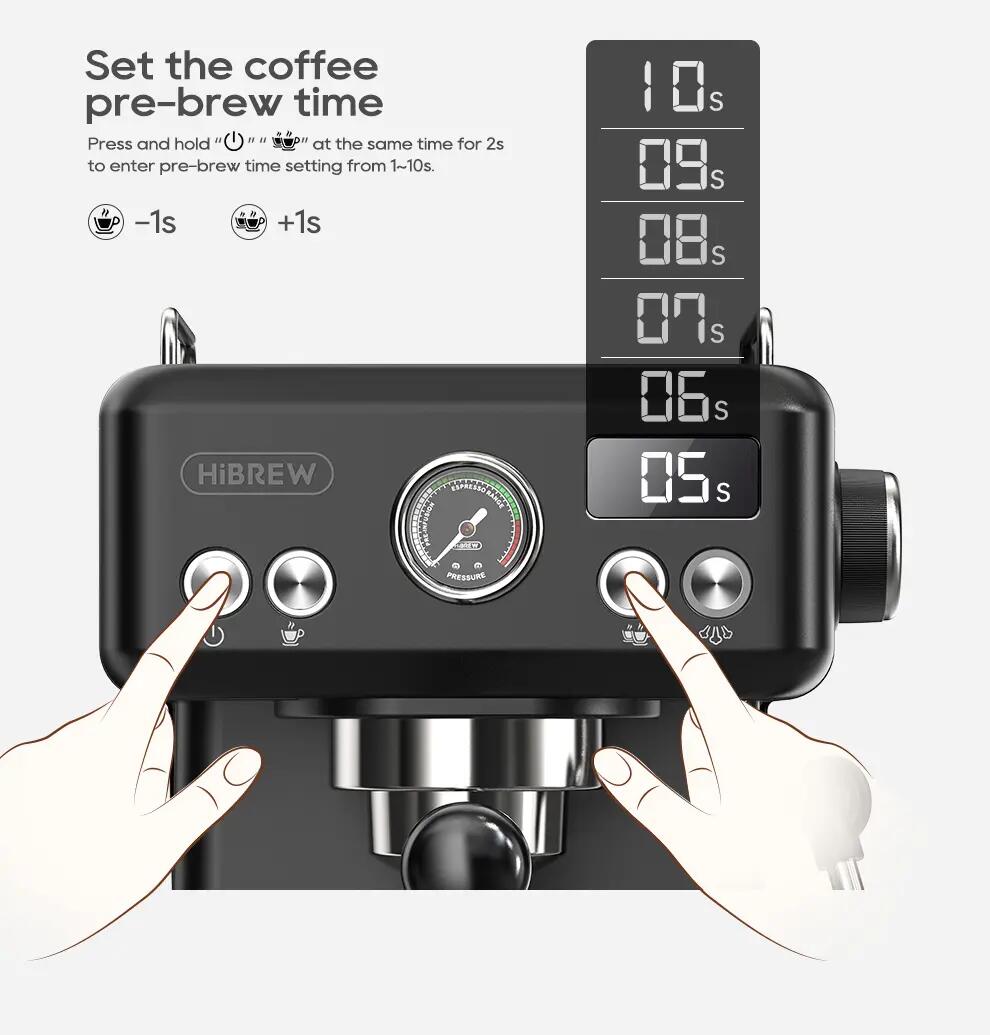 HiBREW H10A poloautomatický kávovar na espresso, 20 bar 12/15