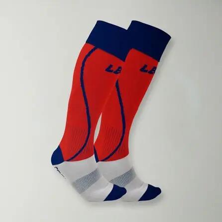 Adults Football Socks Long Gold Pro Red Blue 2/6