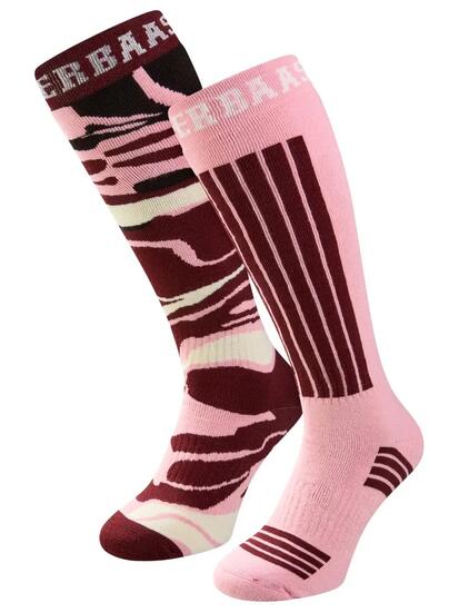 Skisokken Dames 2 paar - Bordeaux Multi