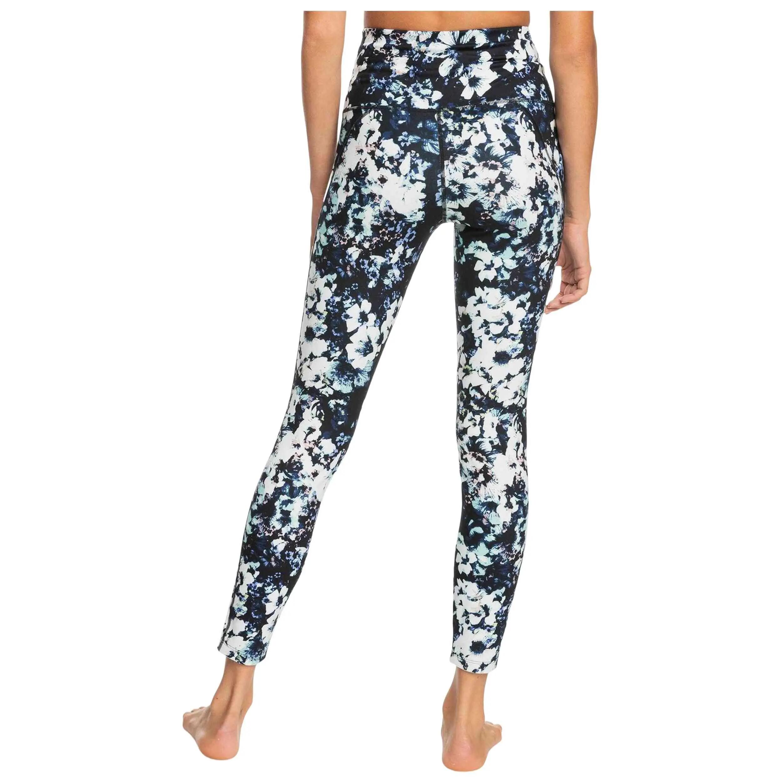 Leggings Roxy modelo Sublime Sunshine "Black Floral" para mulheres 4/5