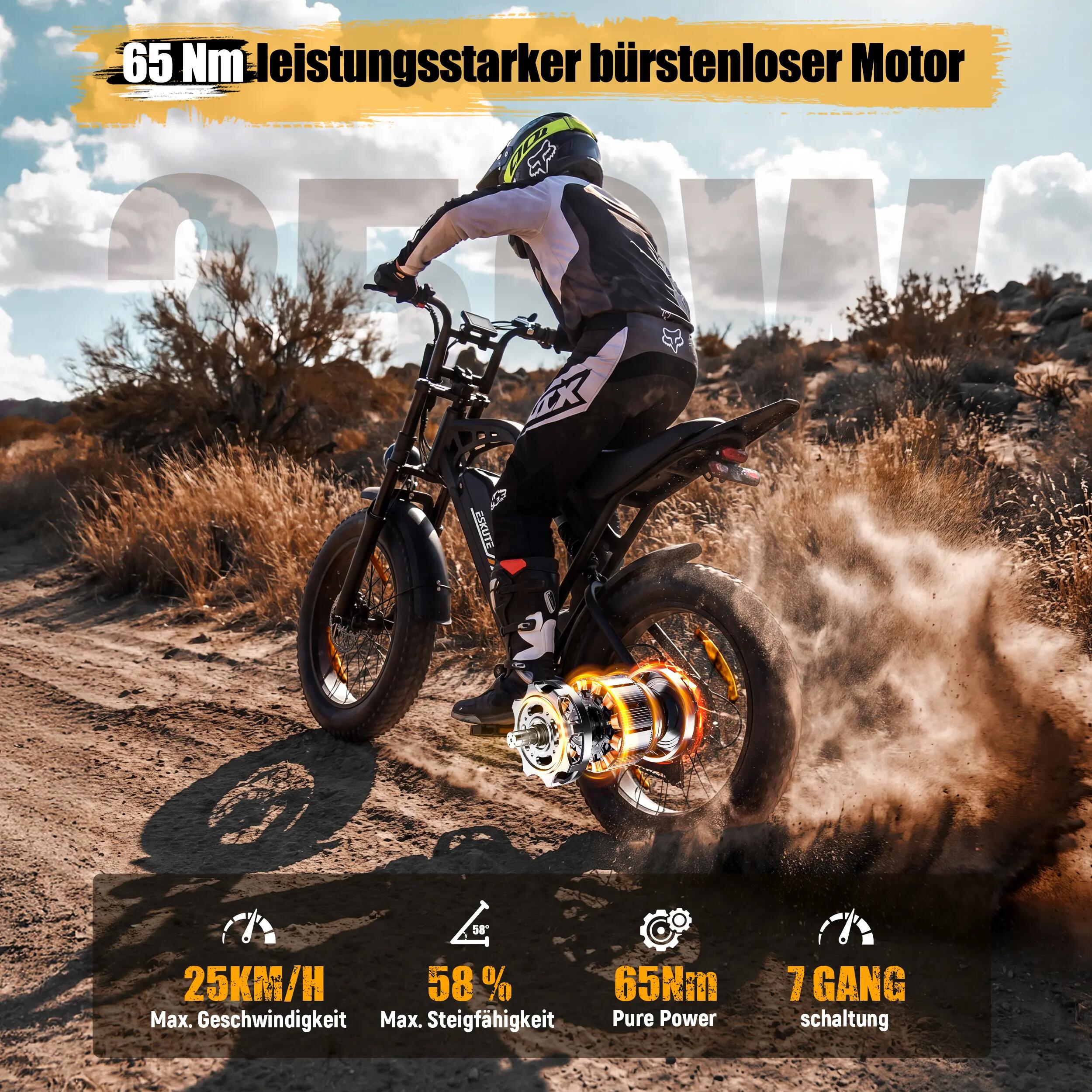 Elektrický bicykel Eskute V202 pre dospelých, 20-palcové pneumatiky 5/9