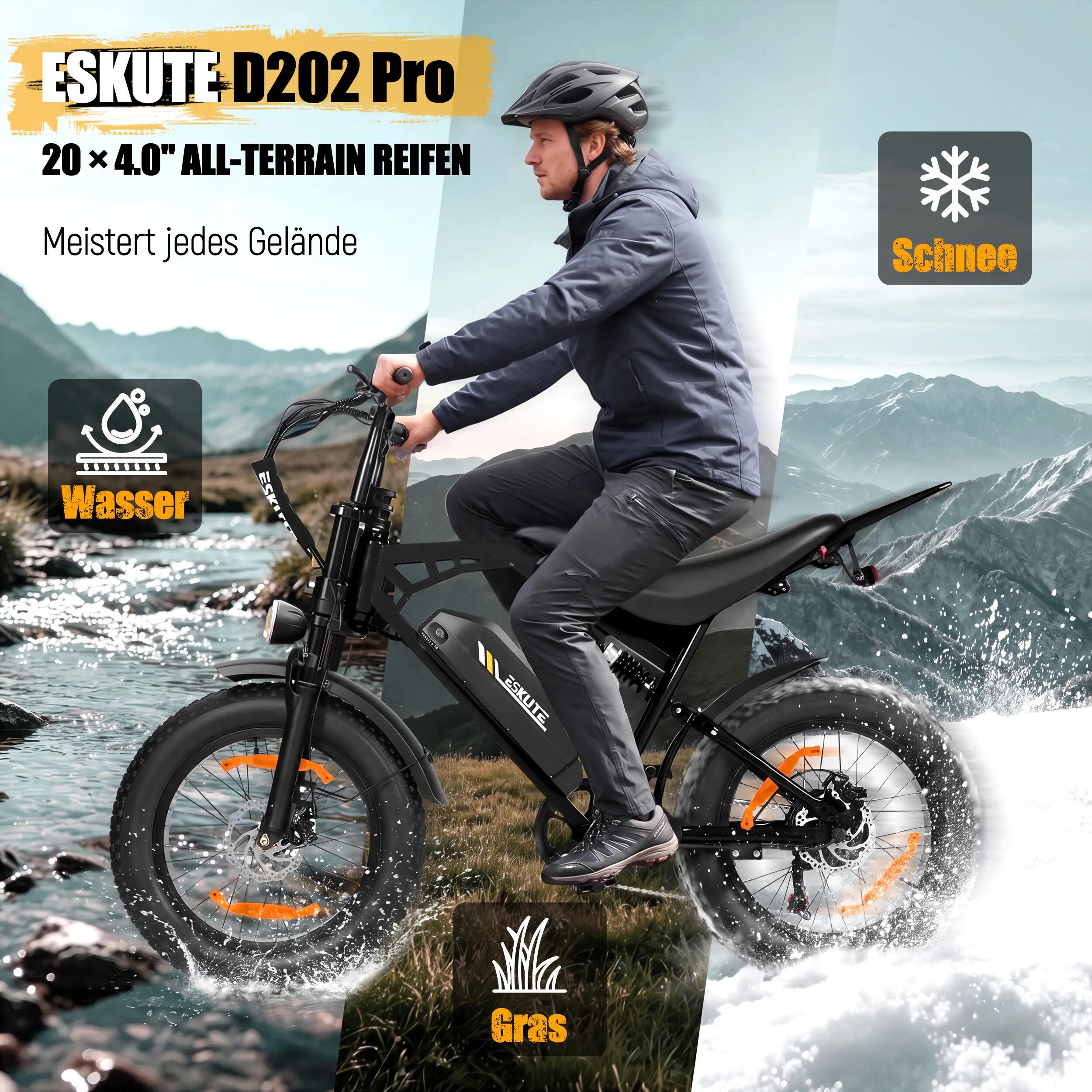 Elektrický bicykel Eskute V202 pre dospelých, 20-palcové pneumatiky 3/9