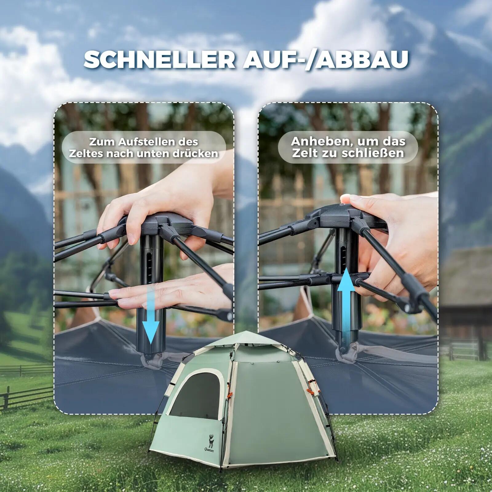 Tente de camping Qunature 2 personnes pop-up dôme étanche 6/11