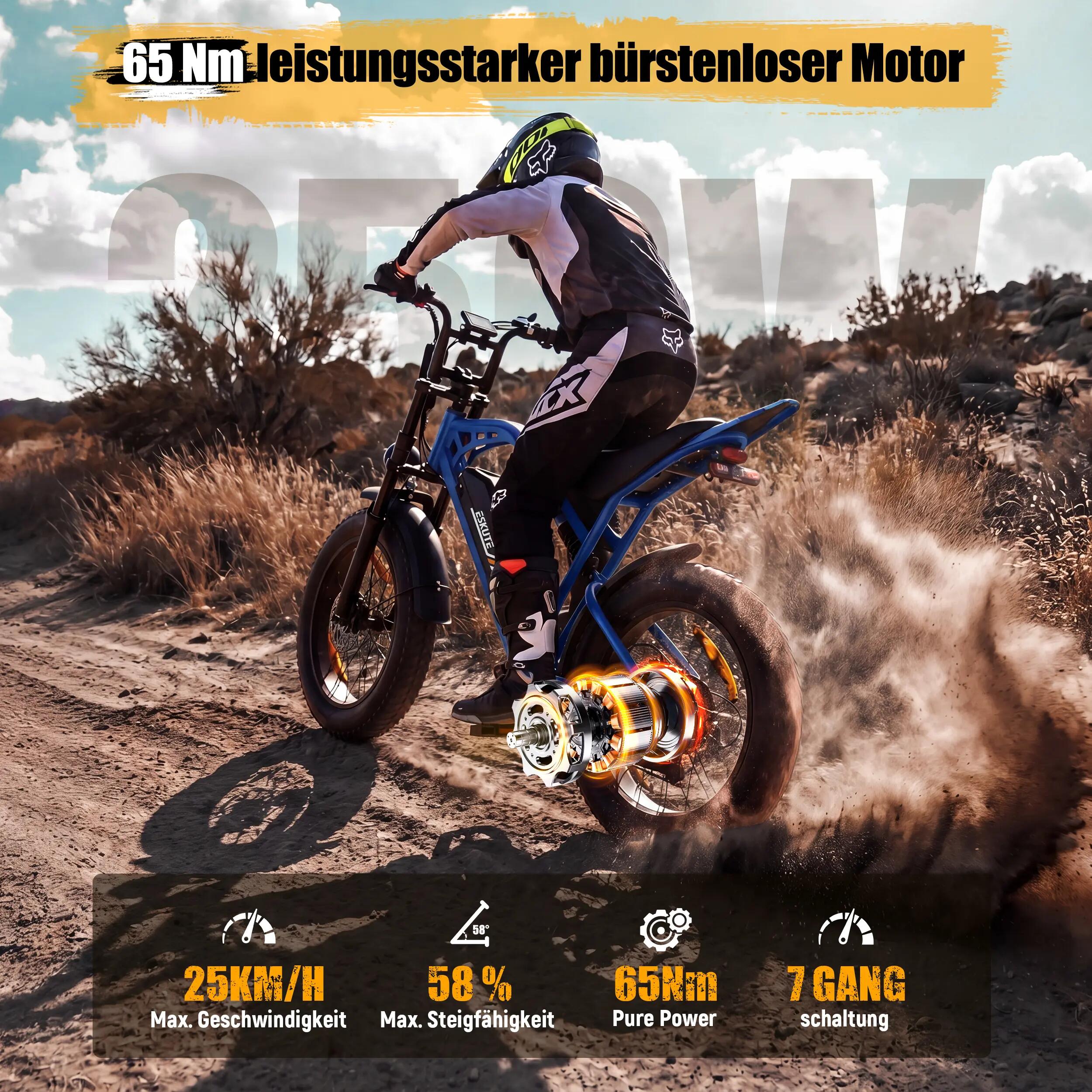 Elektrický bicykel Eskute V202 pre dospelých, 20-palcové pneumatiky 5/9
