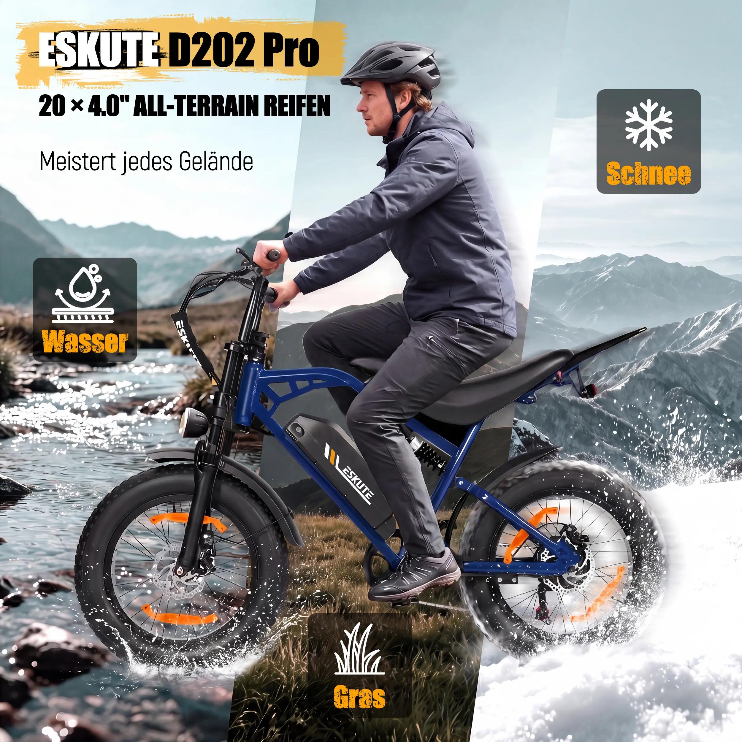 Elektrický bicykel Eskute V202 pre dospelých, 20-palcové pneumatiky 3/9