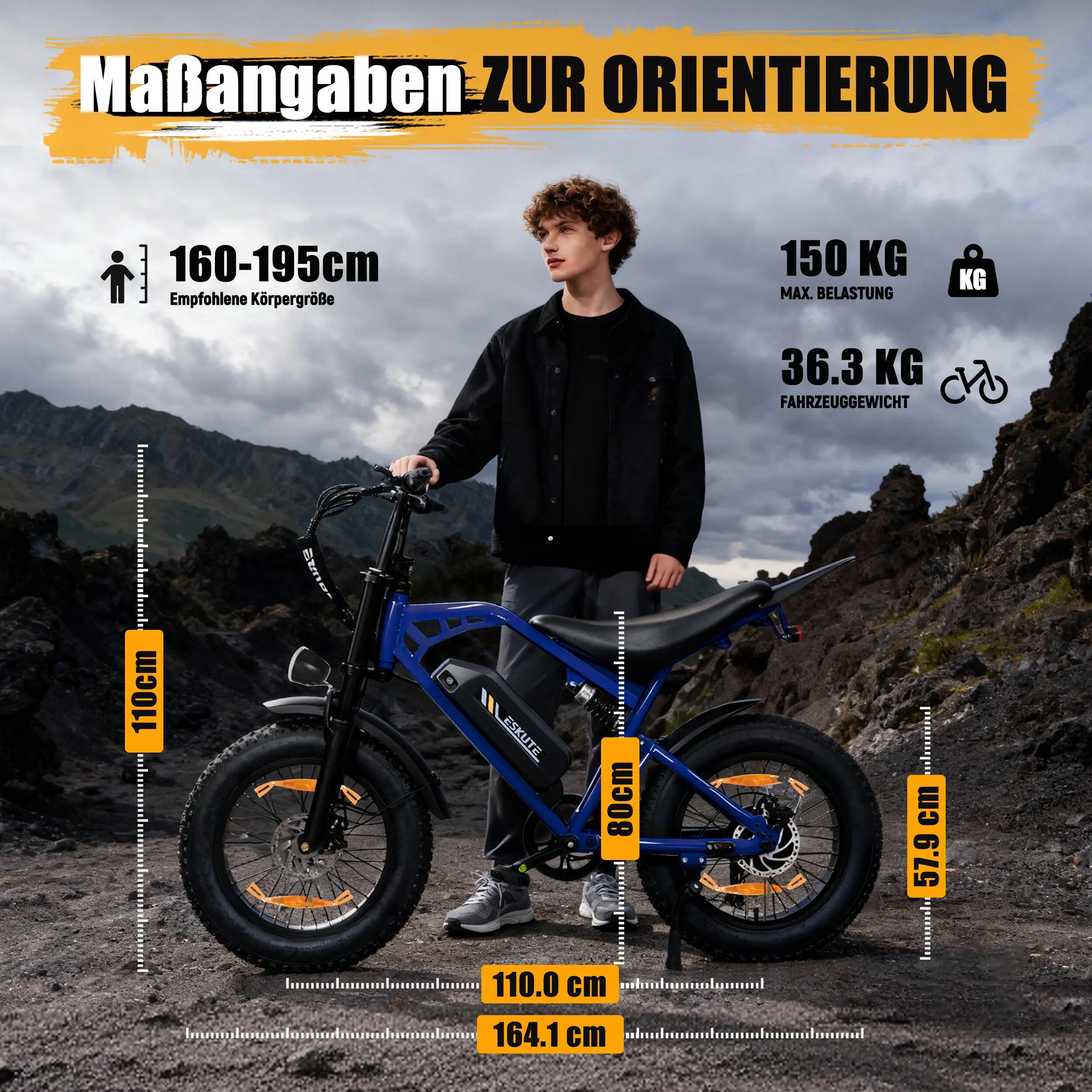 Elektrický bicykel Eskute V202 pre dospelých, 20-palcové pneumatiky 2/9