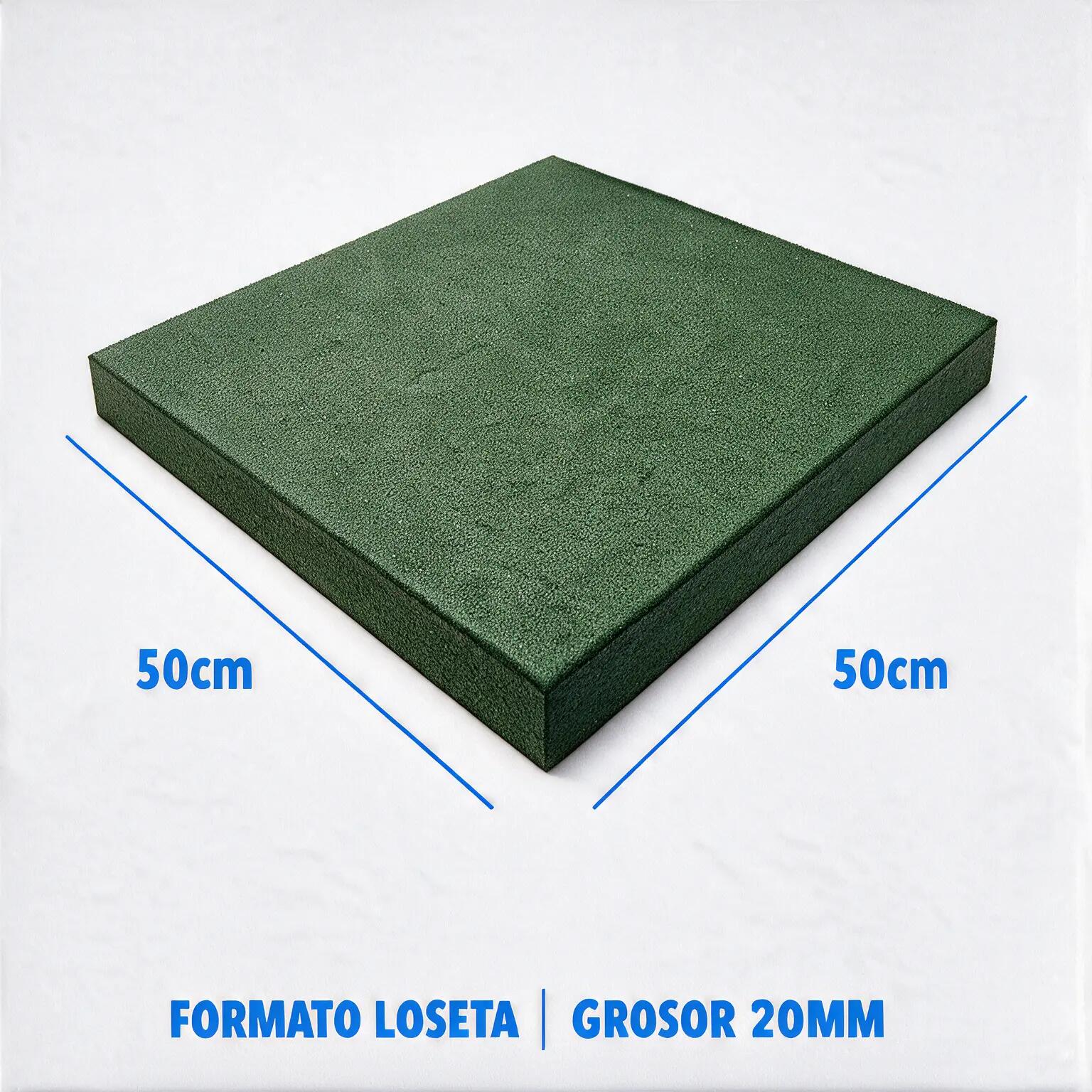 ARQUICAUCHO Placa de Borracha para Ginásio Pack 12. 50x50cm x 20mm Verde 1/10