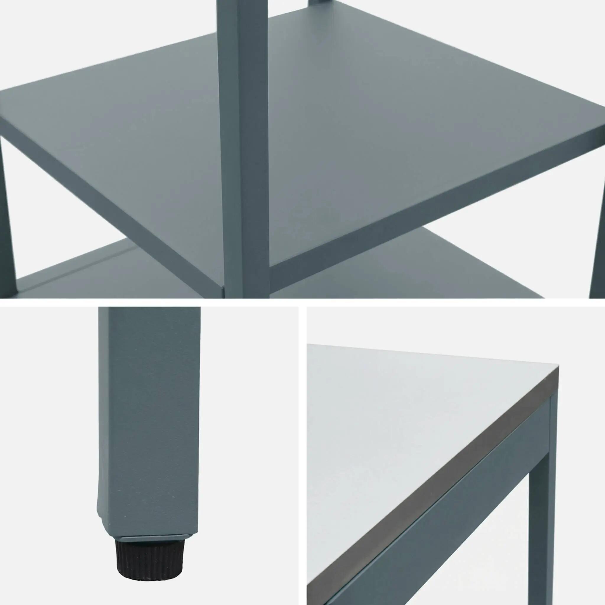 Cozinha externa de aço com 2 prateleiras, 49cm, Azul cinza 3/4