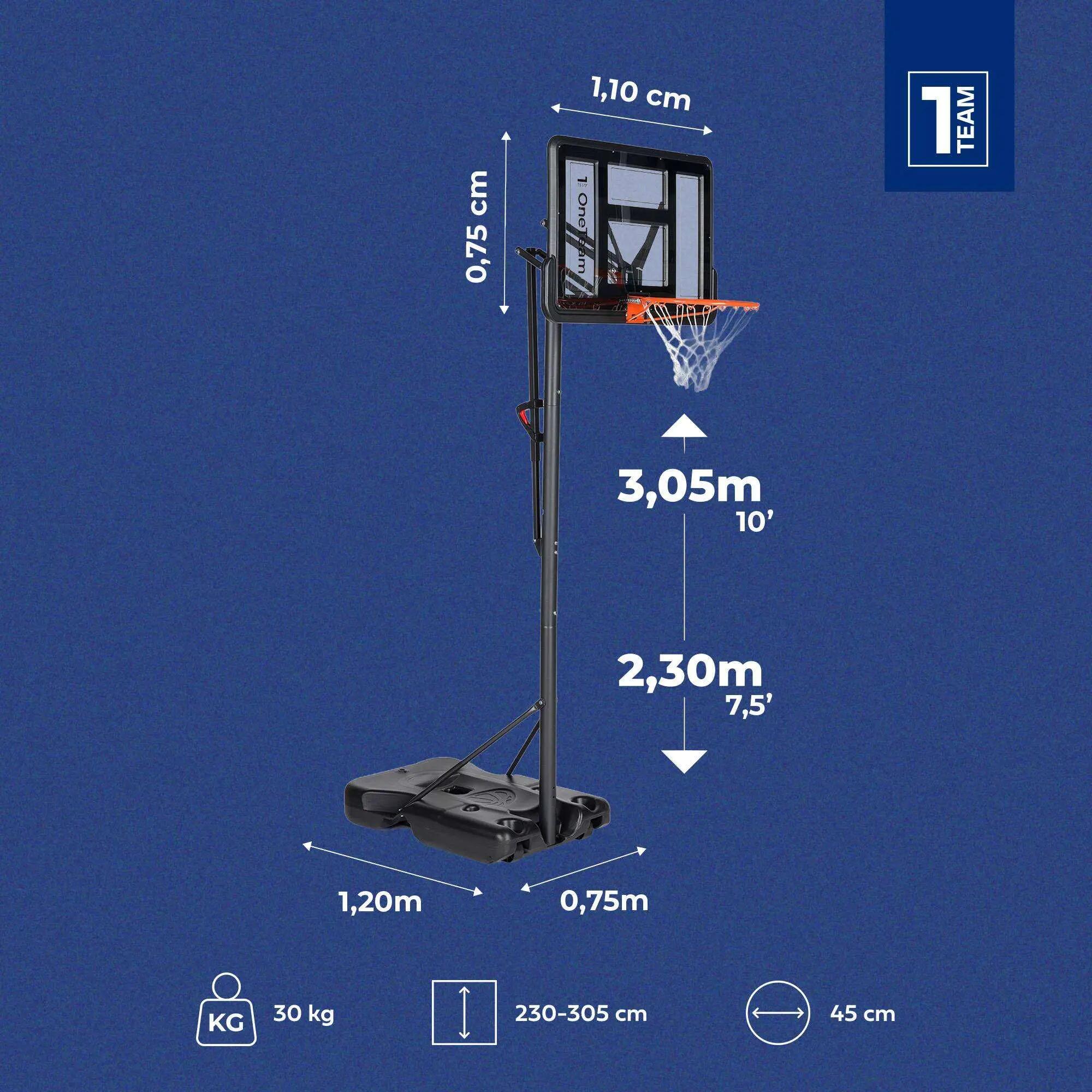 Tabela de basquetebol OneTeam BH02 2/8