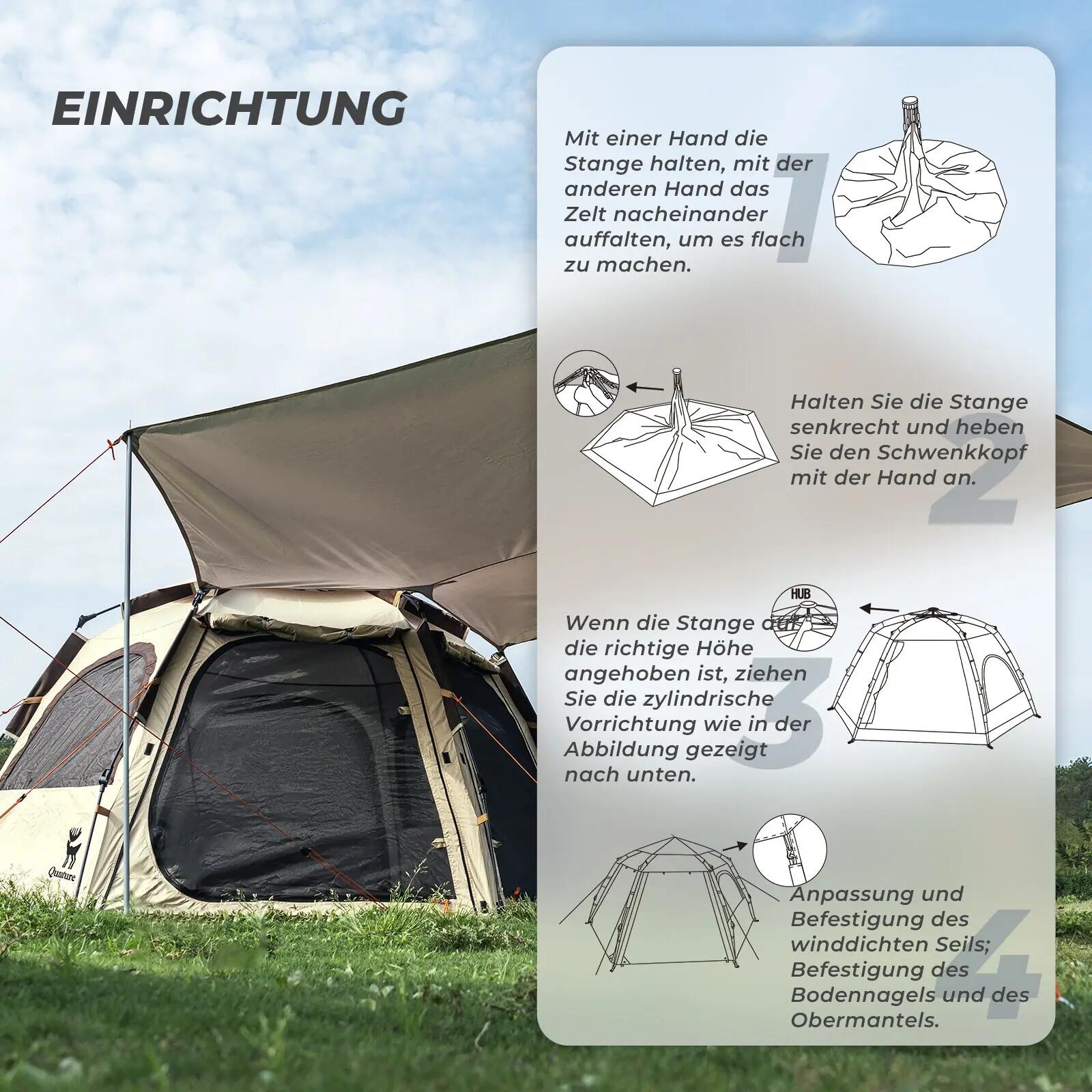 Tente de camping Qunature 2 personnes pop-up dôme étanche 7/11