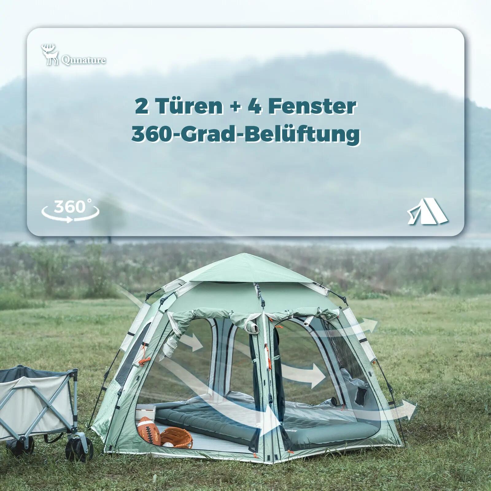 Tente de camping Qunature 2 personnes pop-up dôme étanche 3/11