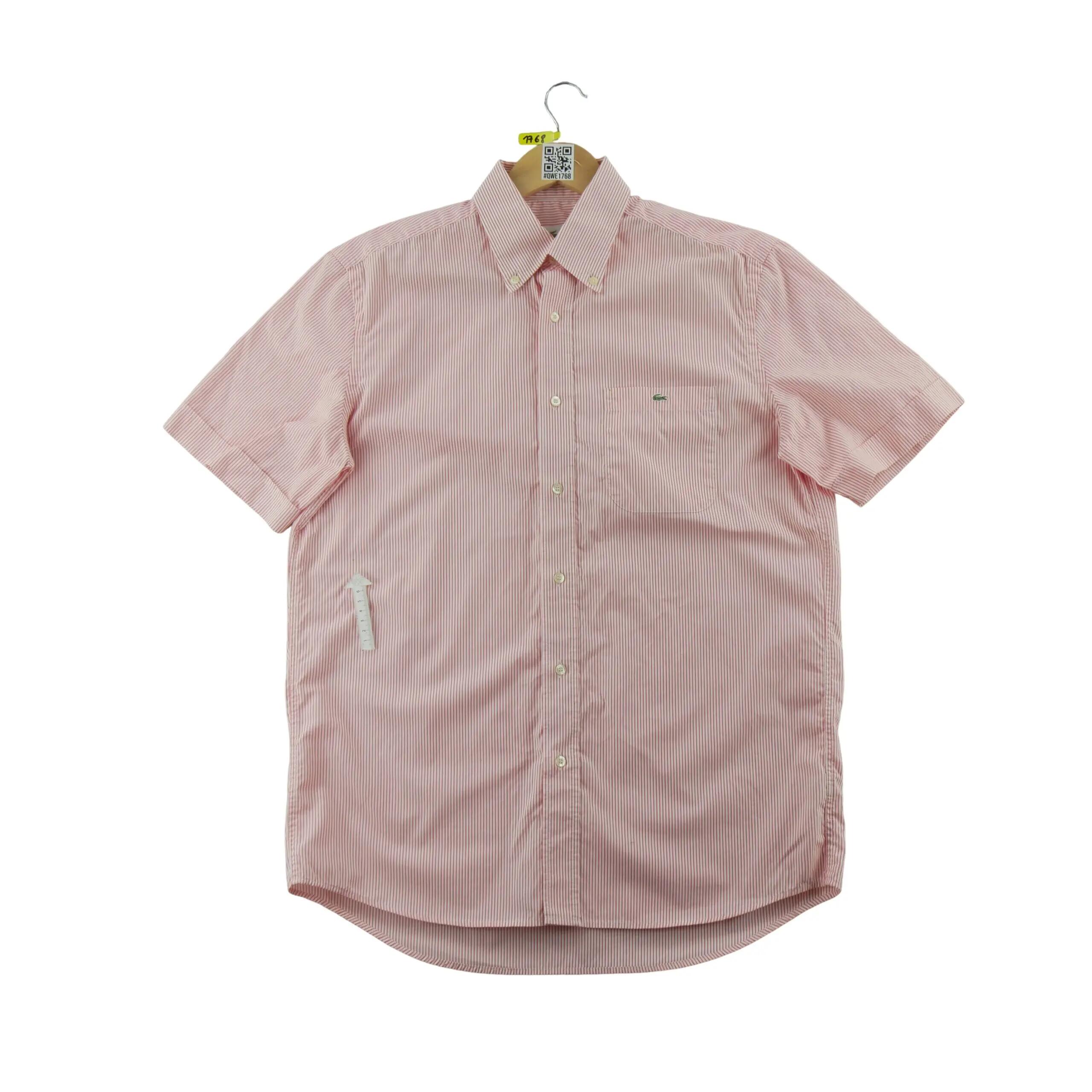 Pánská košile s proužky na volný čas růžová 5/8