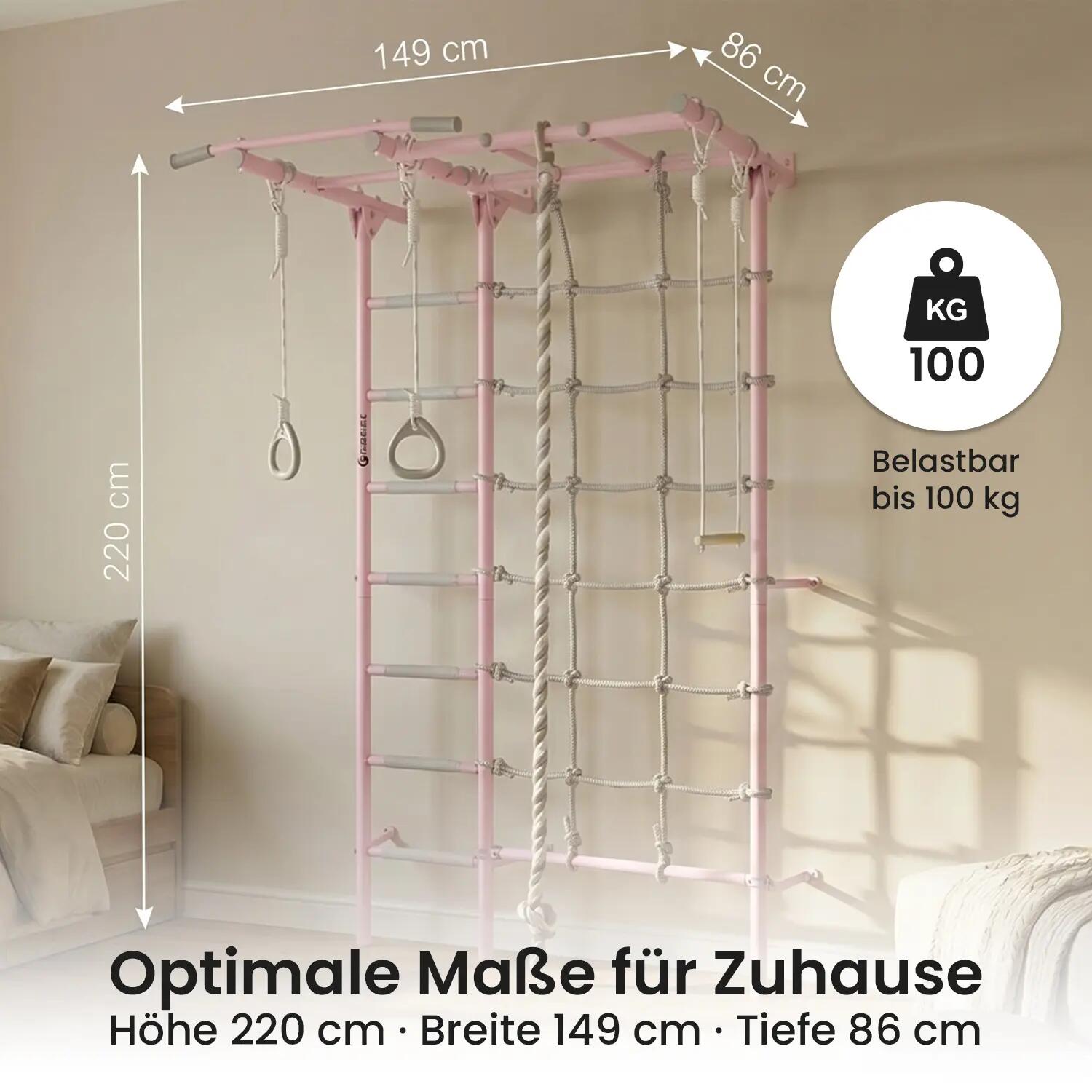 Espaldera - gimnasia y escalada - montaje en pared - ClimbMaxx M4 3/6