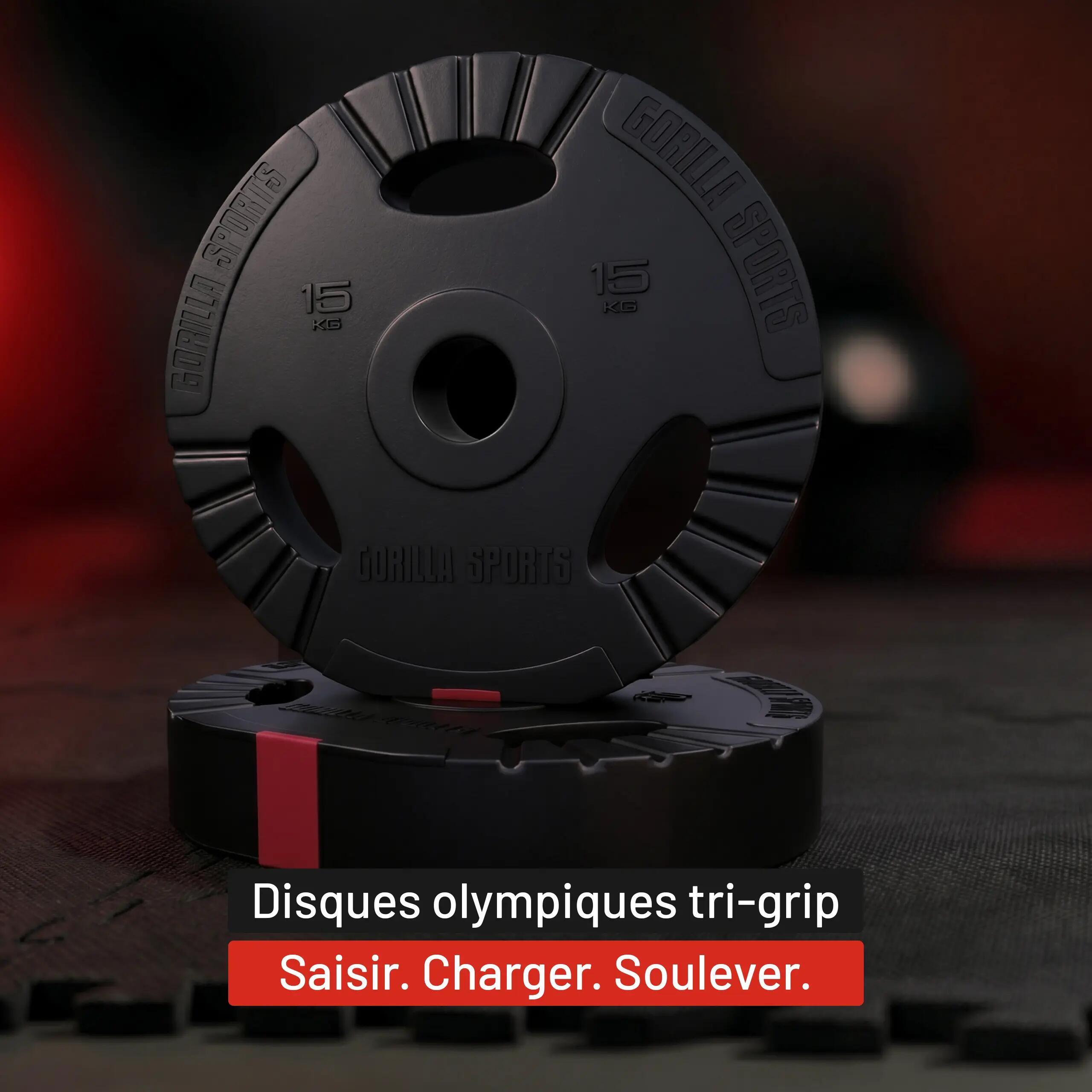 Disco de Pesas Olímpico de Plástico con Triple Agarre - 4 x 2,5 + 4 x 5 kg 7/9