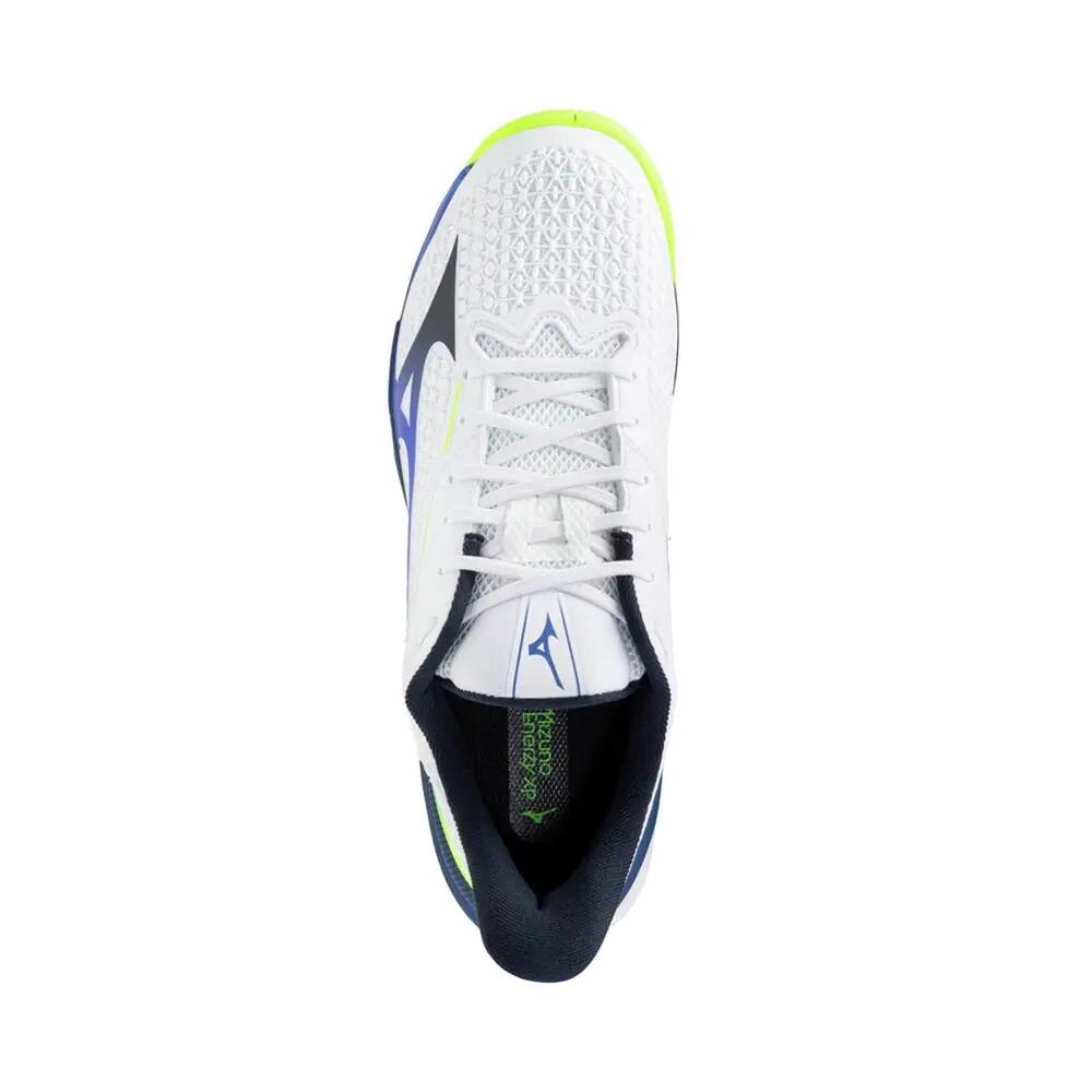 Mizuno Wave Exceed Tour 7 All Court White/blue/fluorescent Yellow 61ga2670 3/5