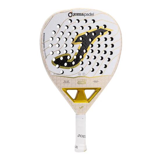 Raquette de padel - unisexe - puissance - slam pro - blanc/or