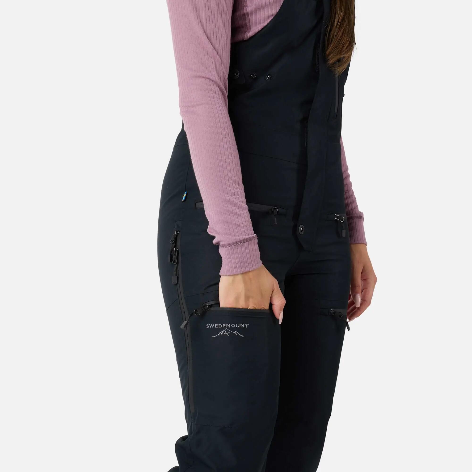 Pantalon À Bretelles Ski Femme Imperméable Freeride 9/13