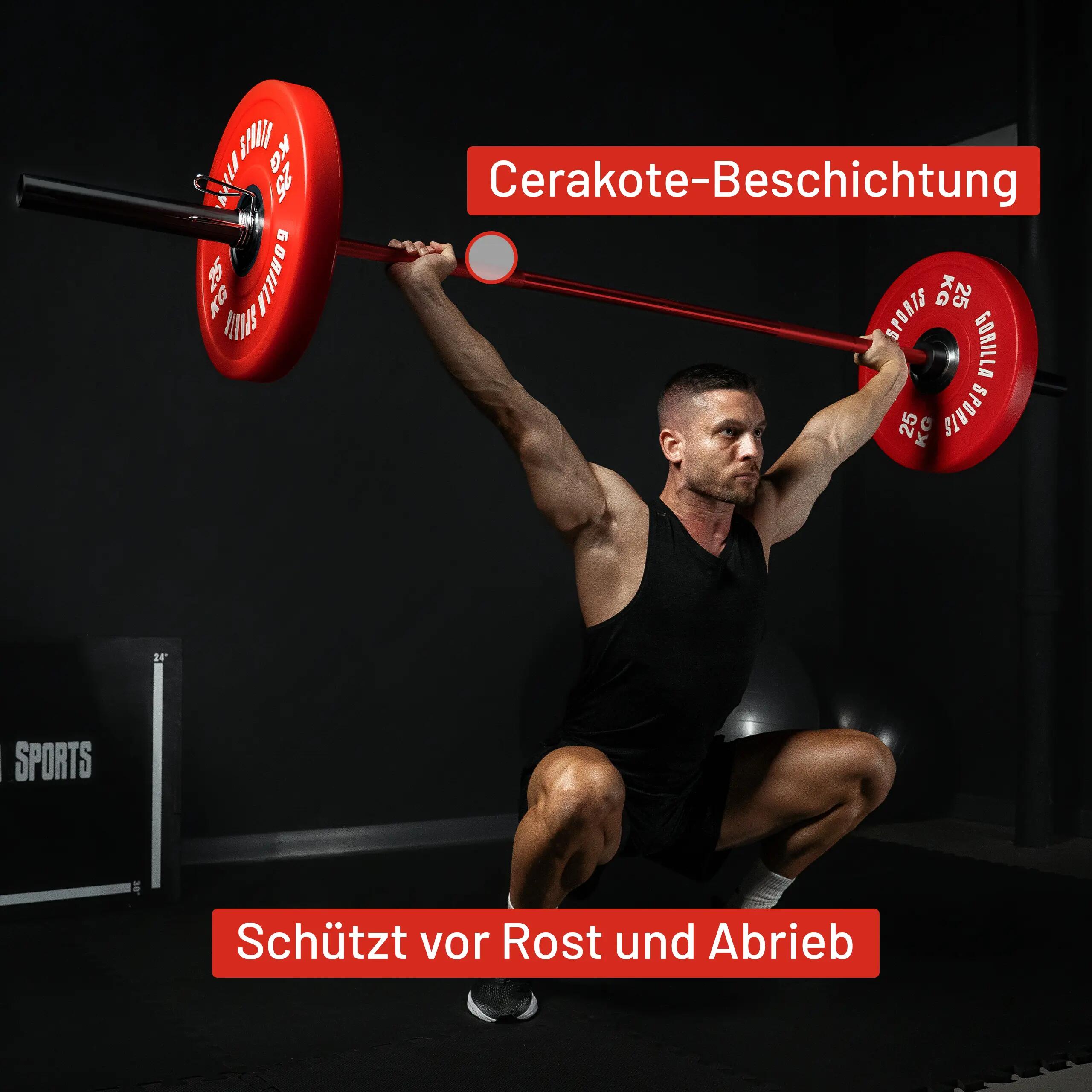 Olympische Halterstangen Rood 220 cm 4/7
