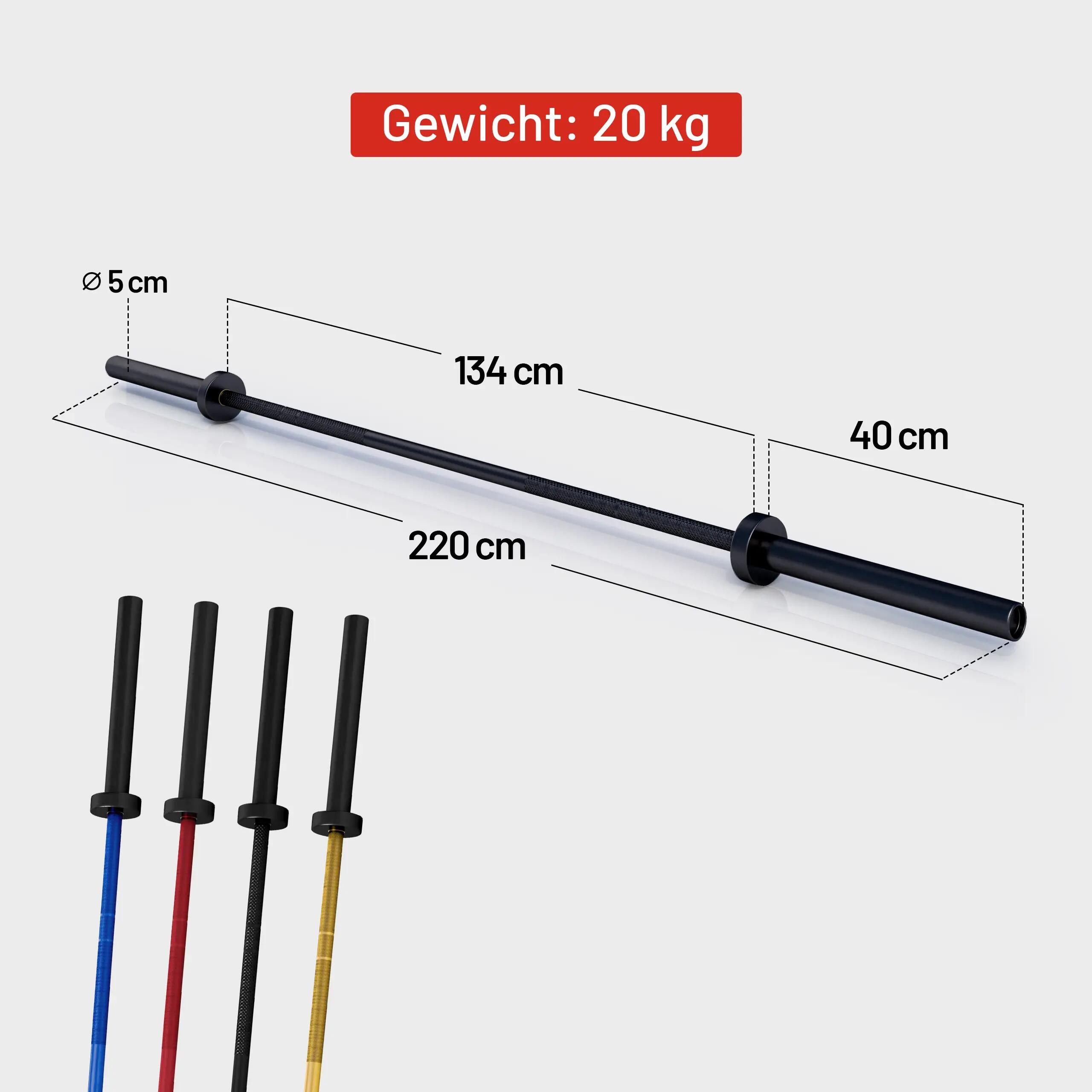 Olympische Halterstangen Rood 220 cm 2/7