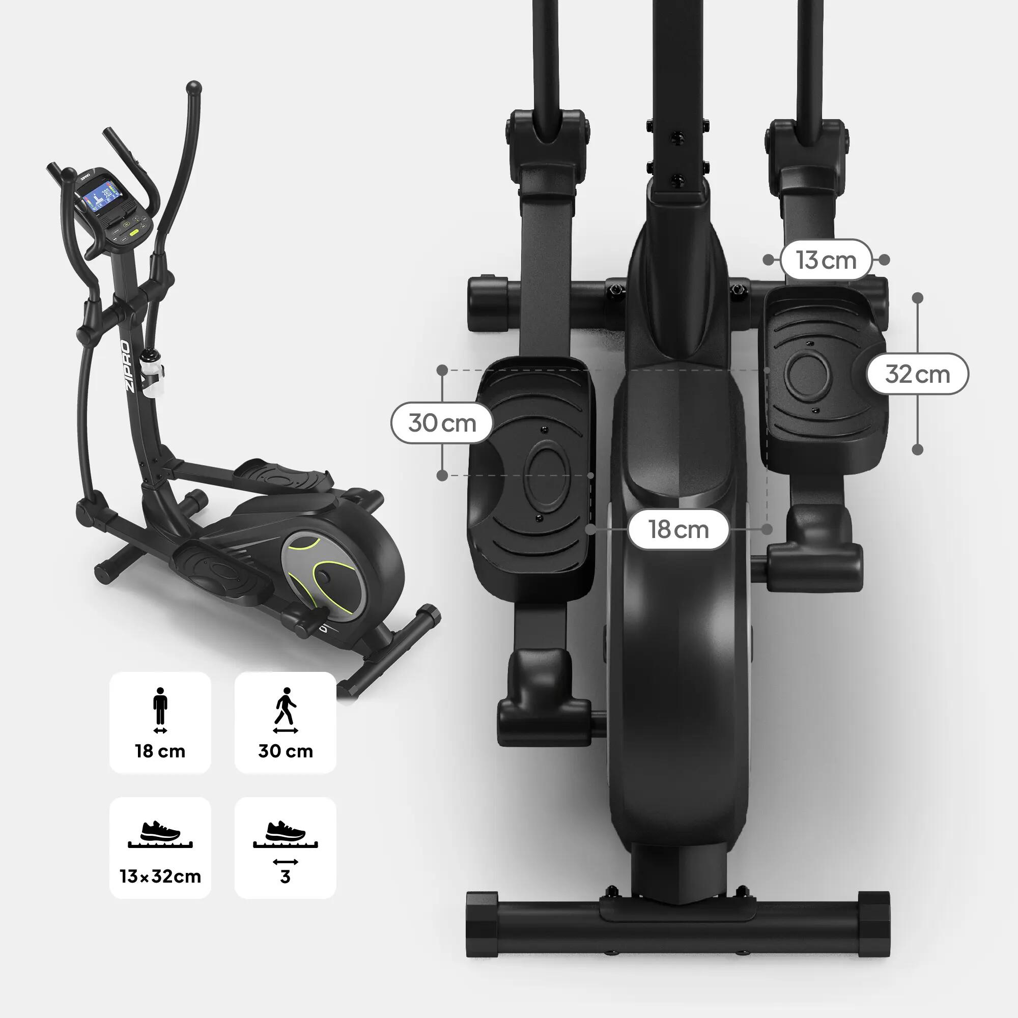 Elektromagnetický eliptický trenažér ZIPRO Heat, iConsole+, Kinomap 4/13