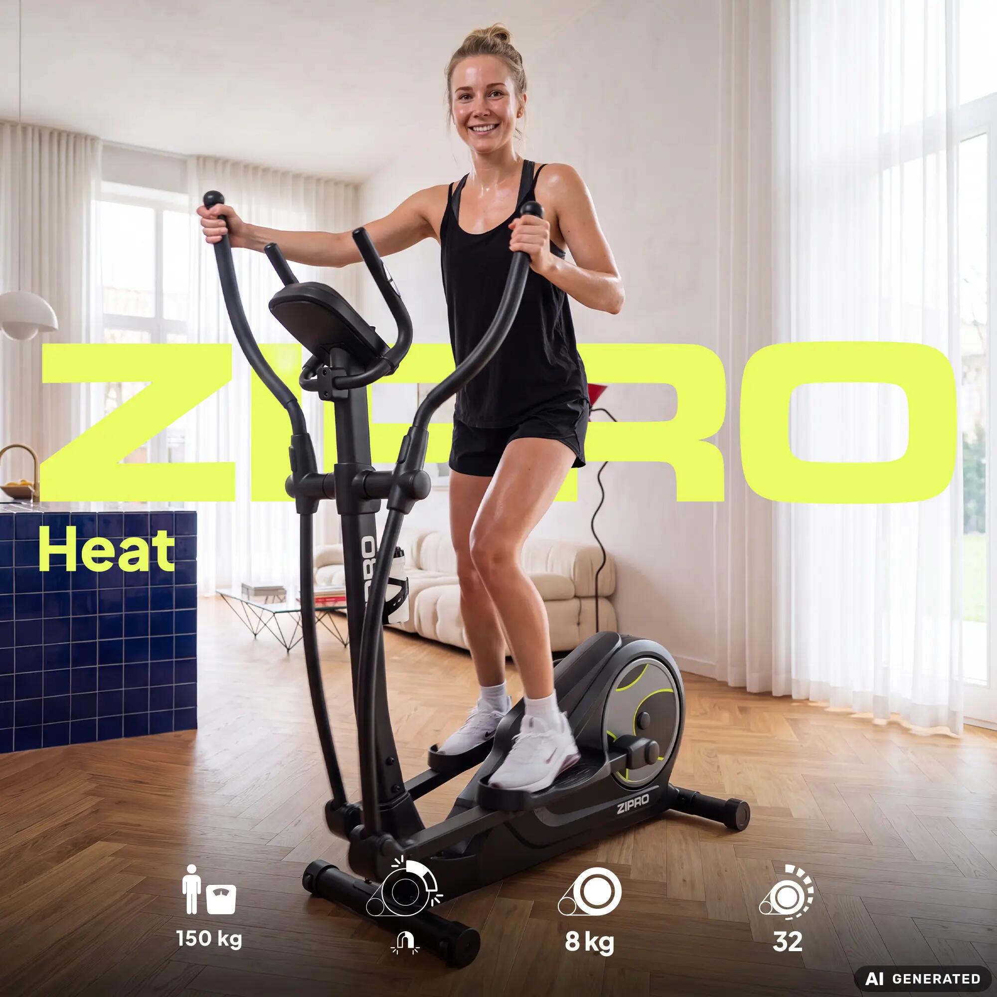 Elektromagnetický eliptický trenažér ZIPRO Heat, iConsole+, Kinomap 3/13