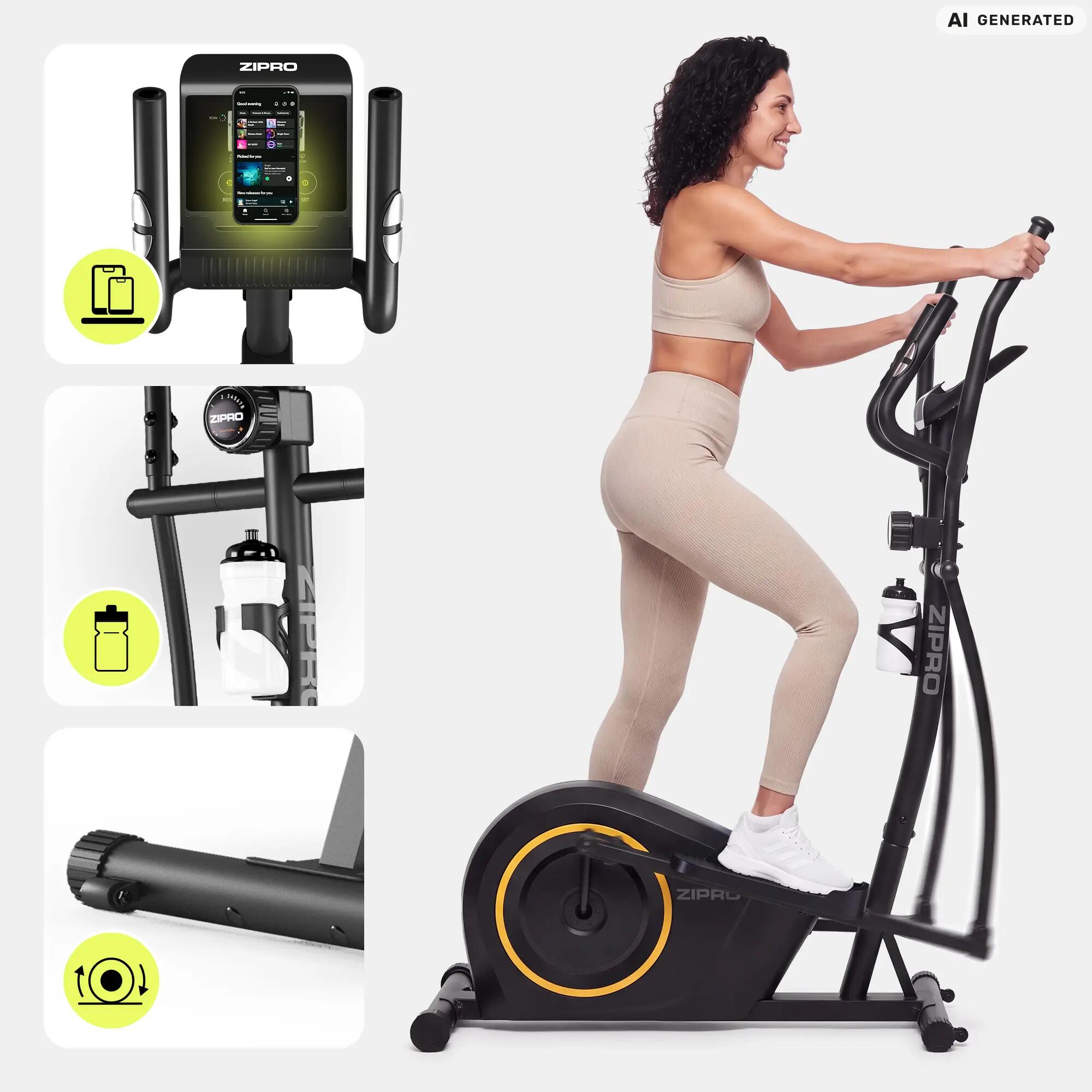 Magnetický eliptický trenažér ZIPRO Burn Gold na fitness a kardio 7/13