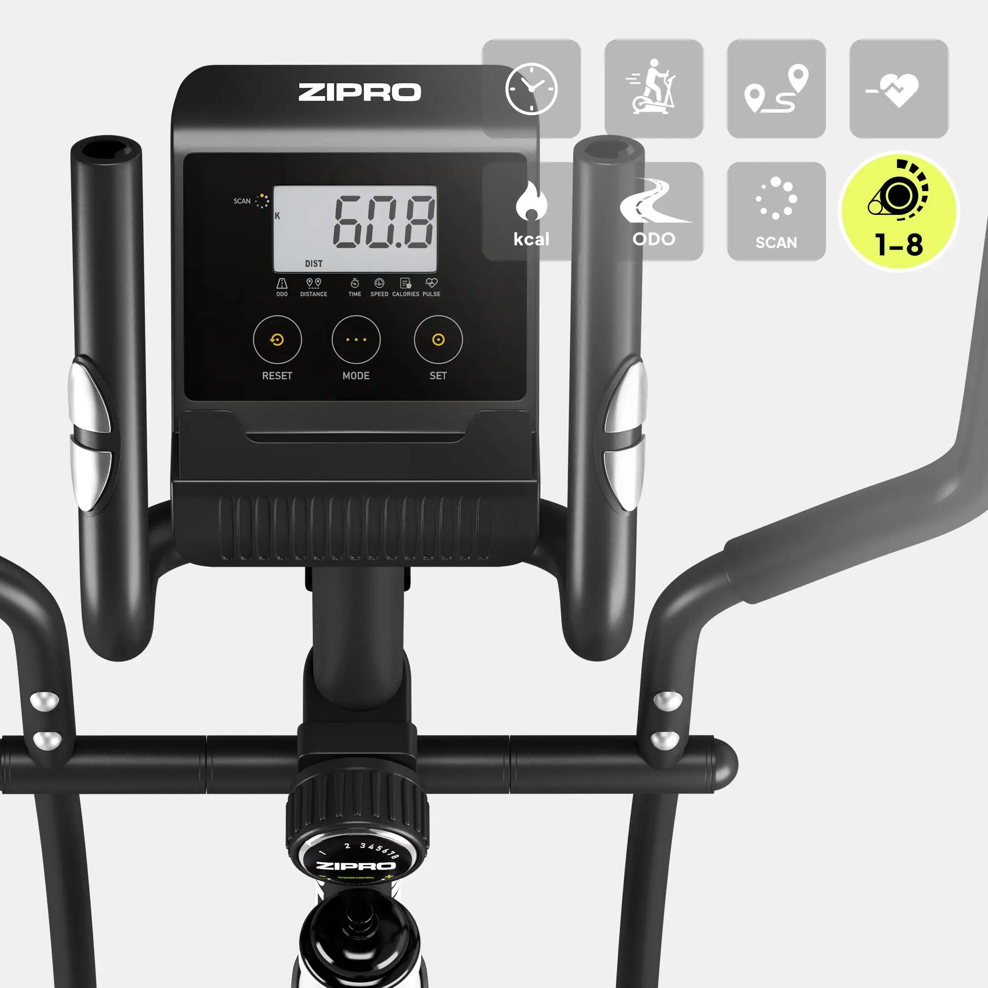 Magnetický eliptický trenažér ZIPRO Burn Gold na fitness a kardio 6/13