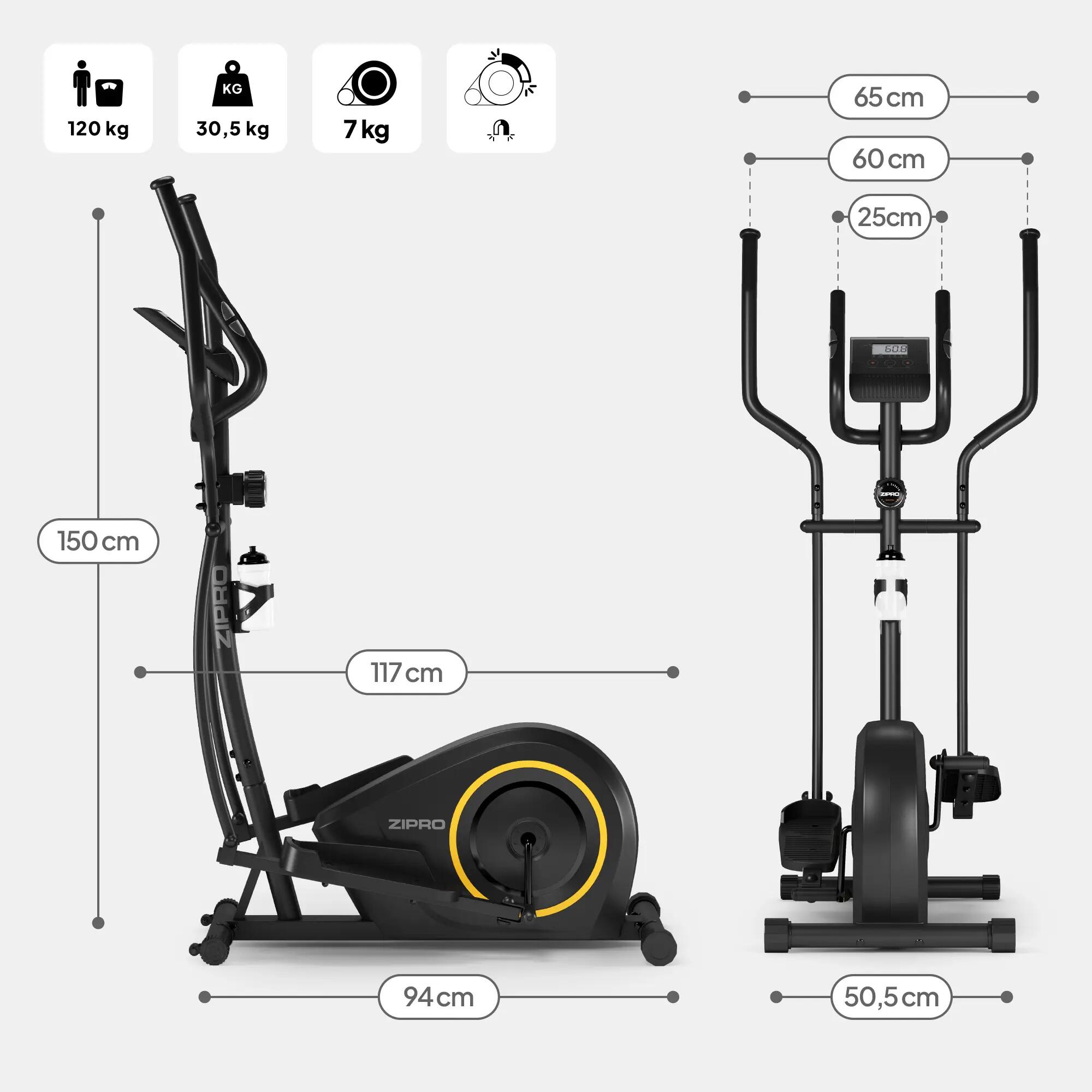 Magnetický eliptický trenažér ZIPRO Burn Gold na fitness a kardio 5/13