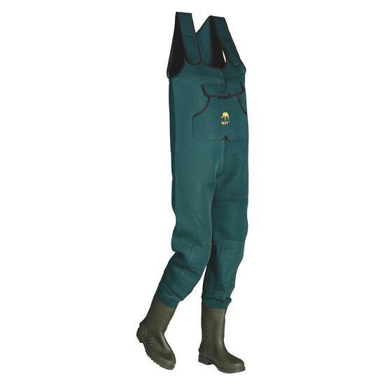 Herren - angeln - wathose - high back, 4 mm neopren - dunkelgrün