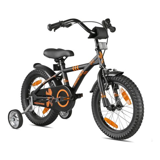 Kinderfiets 16 inch vanaf 4 jaar, terugtraprem + zijwielen – HAWK
