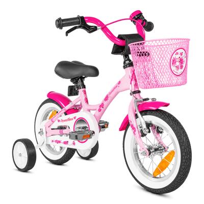 Kinderfiets 12 inch vanaf 3 jaar, terugtraprem + zijwielen – hawk