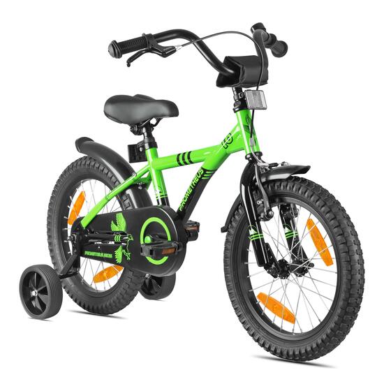 Kinderfiets 16 inch vanaf 4 jaar, terugtraprem + zijwielen – HAWK