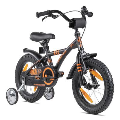 Kinderfiets 14 inch vanaf 3 jaar, terugtraprem + zijwielen – hawk