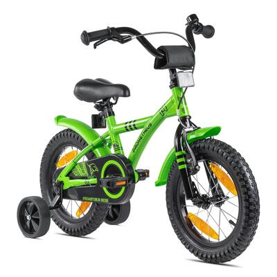 Kinderfiets 14 inch vanaf 3 jaar, terugtraprem + zijwielen – hawk