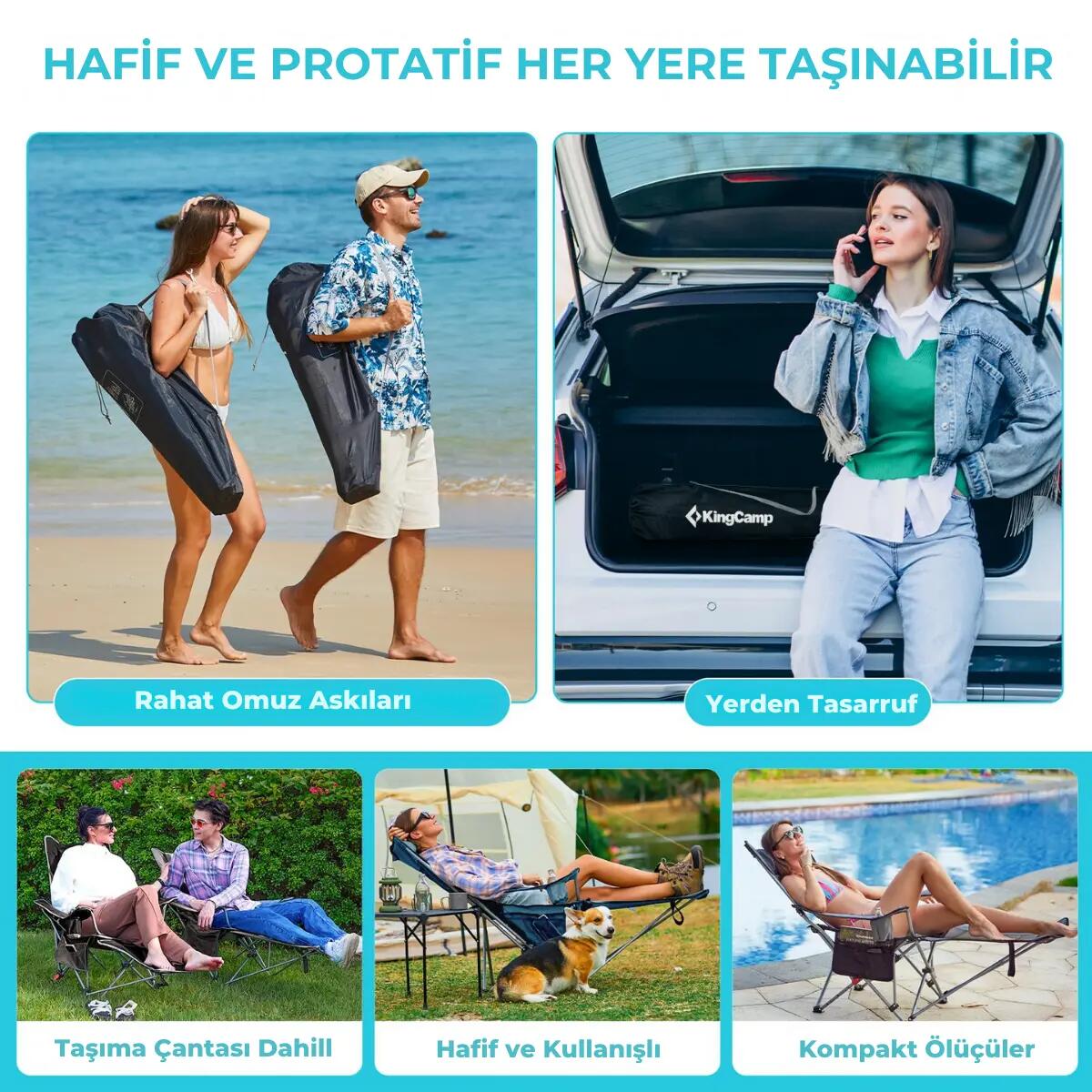 KingCamp WILLOW AeroComfort Lounge 4 Pozisyonlu Yatabilen Kamp Sandalyesi 6/7