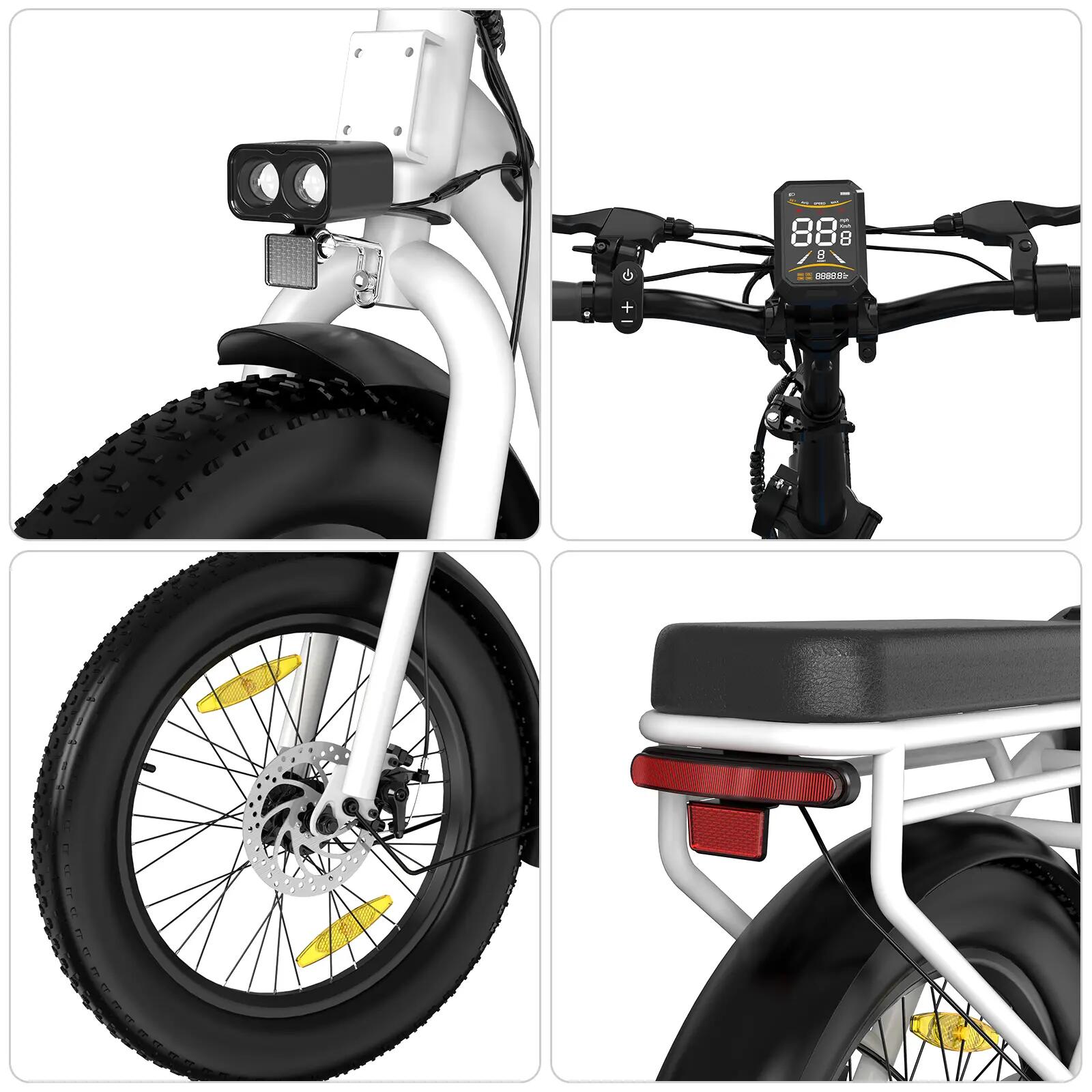 Skladací Elektrický Bicykel 20" 432Wh 60 km Pneumatiky 20×3.0 BK6MG 4/7