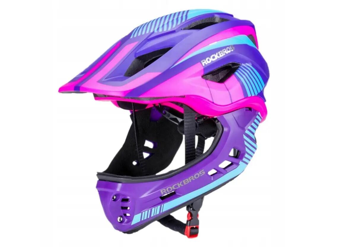 Kask sportowy dziecięcy Rockbros TT-32SBPP z odpinaną szczęką 2/7